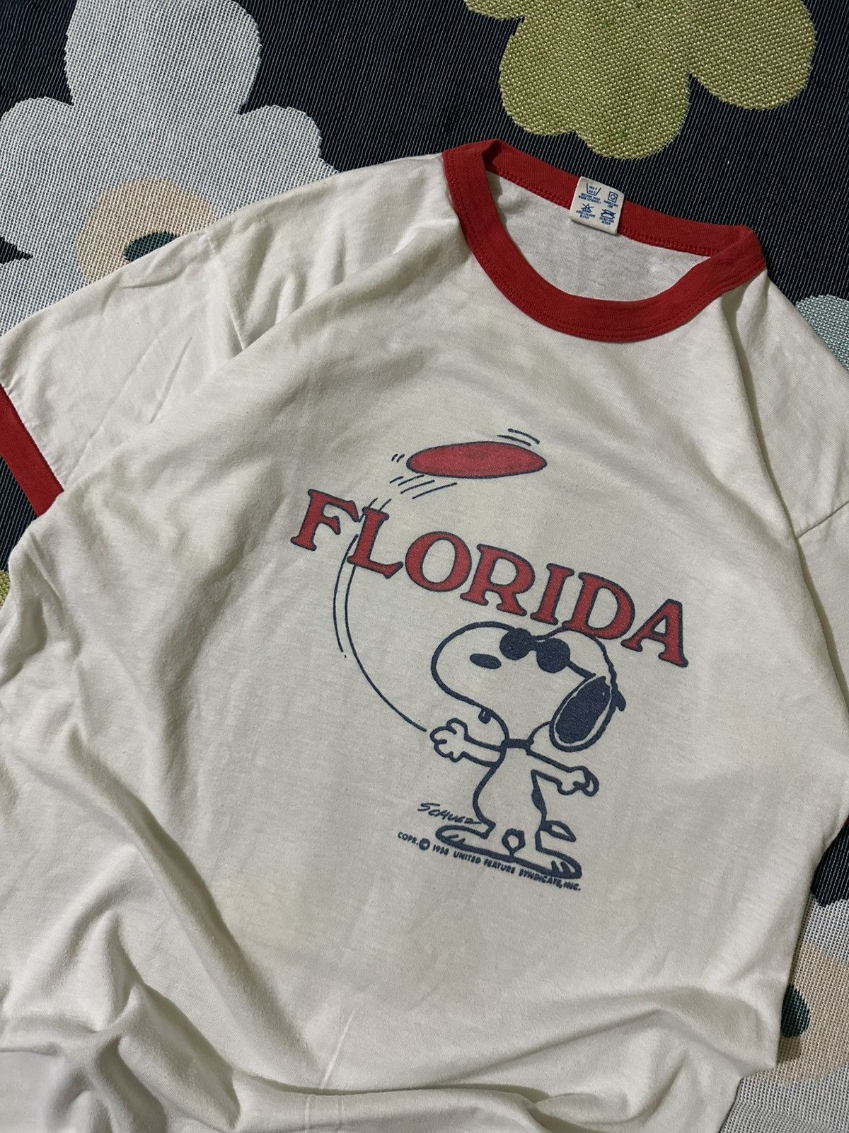 Champion Vintage 70s Snoopy Champion Ringer Tee (FLORIDA) Size US S / EU 44-46 / 1 - 2 Thumbnail