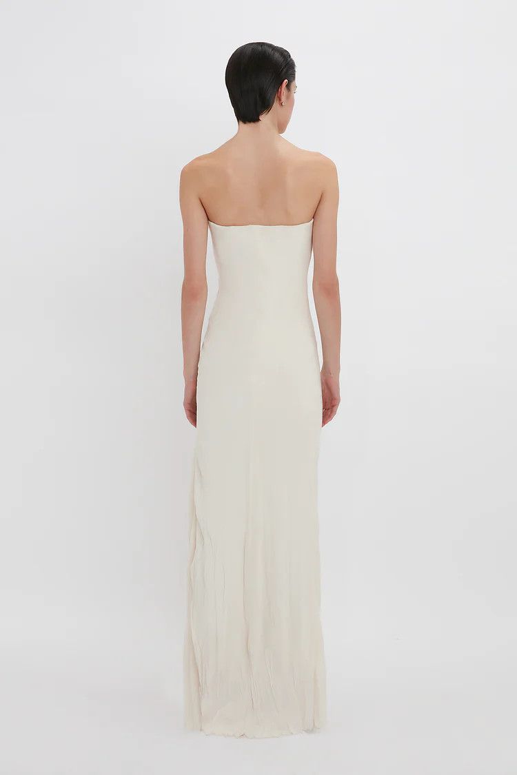 Victoria Beckham o1mle0525 Corset Detail Gown In Ivory Size M / US 6-8 / IT 42-44 - 3 Thumbnail