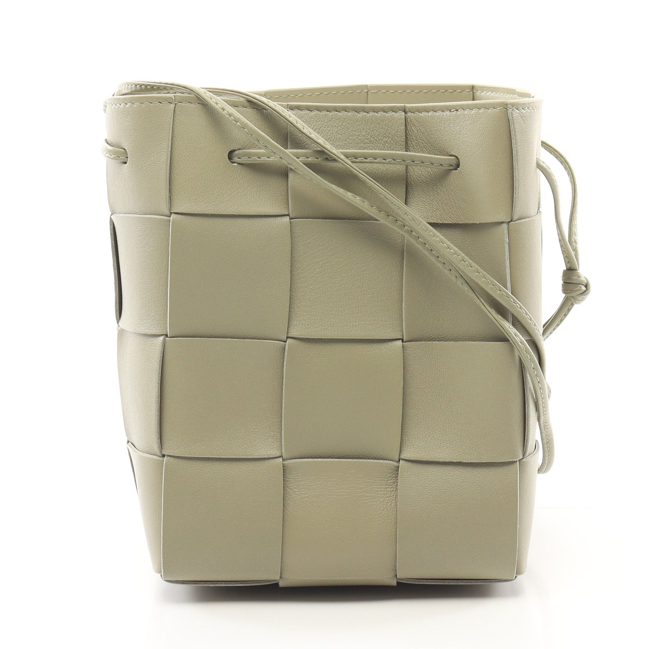 Bottega Veneta Small Cassette Bucket Shoulder Bag Leather Green
