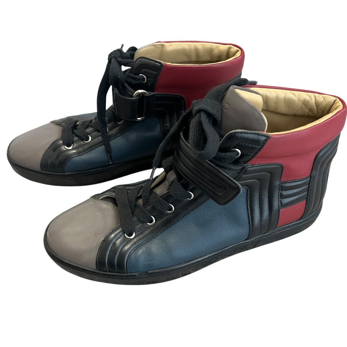 Hermes HERMES Multi-Color High-Top Smooth Leather Sneakers Size US 8 / EU 41 - 2 Thumbnail