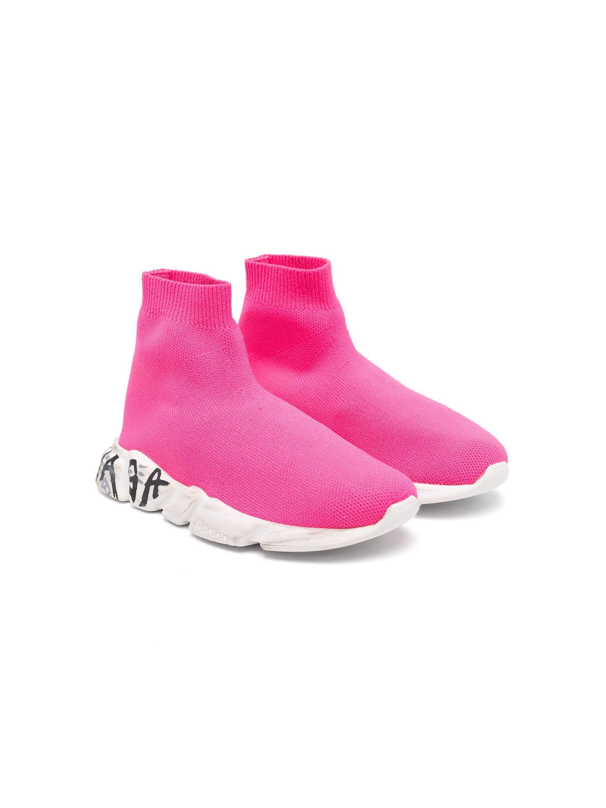Balenciaga o1w1db10125 KIDS - Speed Graffiti Recycled Knit Sneakers Size US 5 / EU 37 - 2 Thumbnail