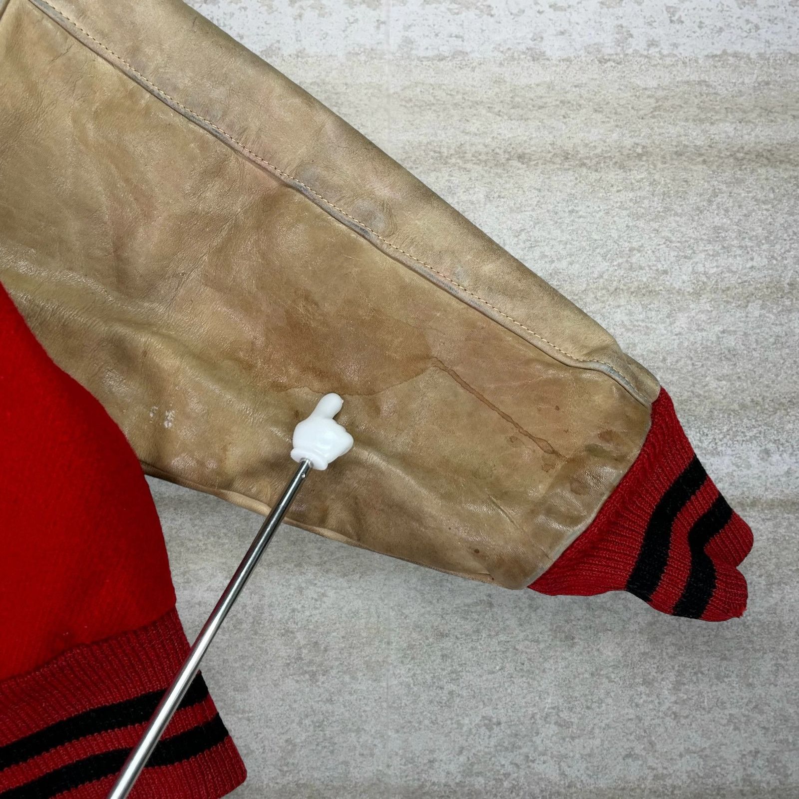 Vintage True Vintage 50s Ripon Varsity Jacket Mens XS Red Tan Sleeve Size US XS / EU 42 / 0 - 5 Thumbnail