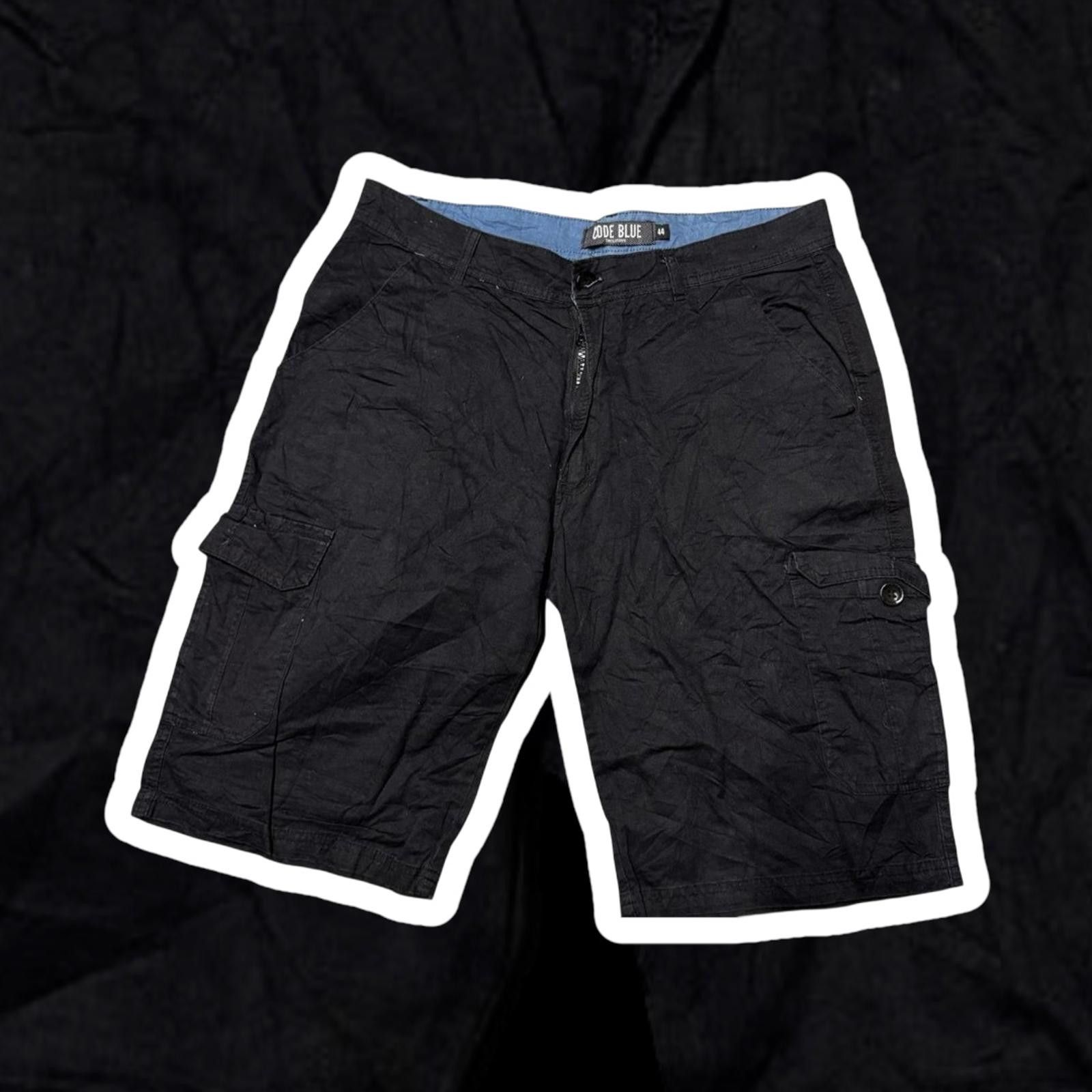 Designer CODE BLUE Men's Cargo Shorts - Black Size US 44 / EU 60 - 1 Thumbnail