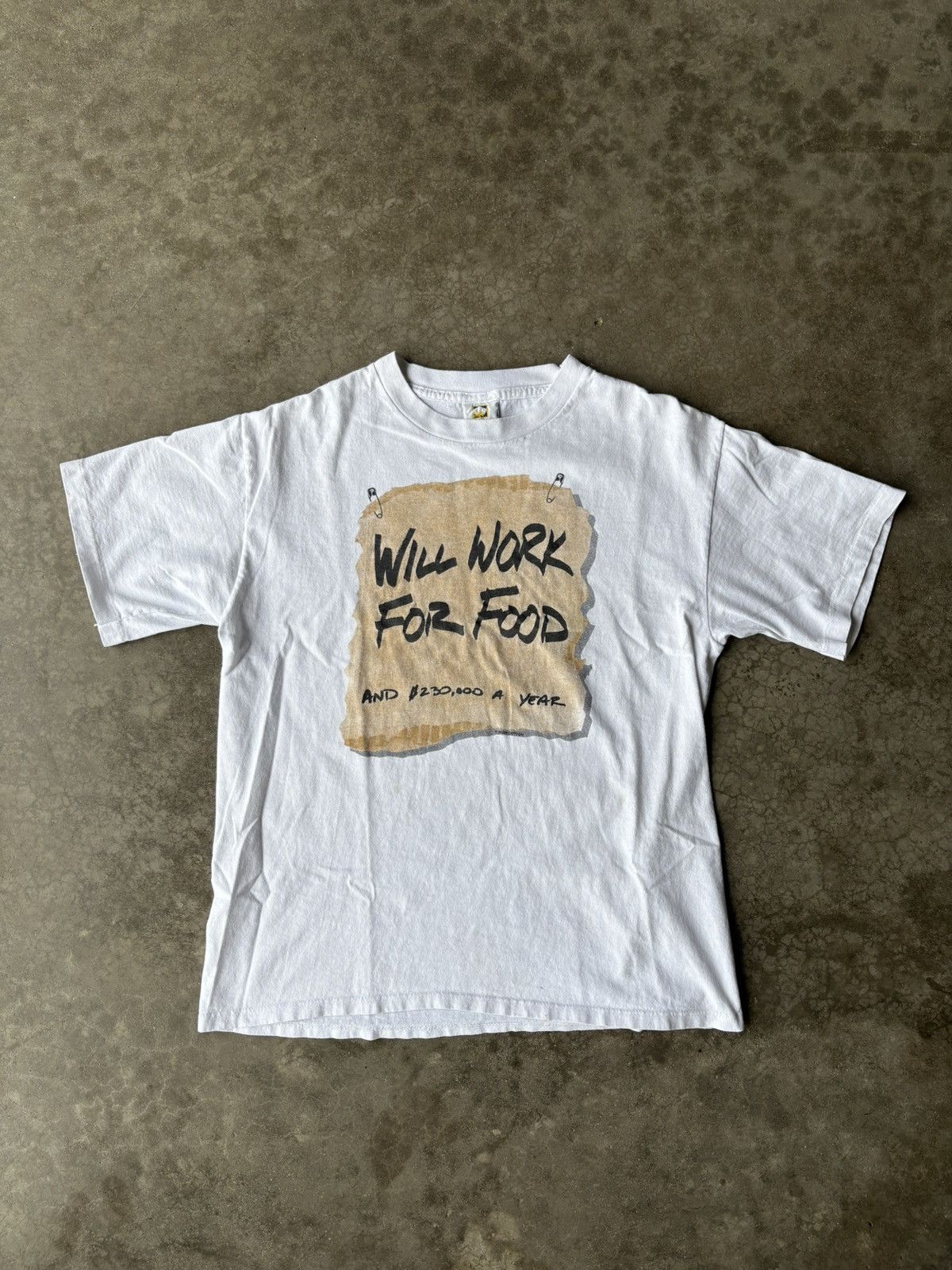 Vintage “will work for food” vintage tee Size US M / EU 48-50 / 2 - 1 Thumbnail
