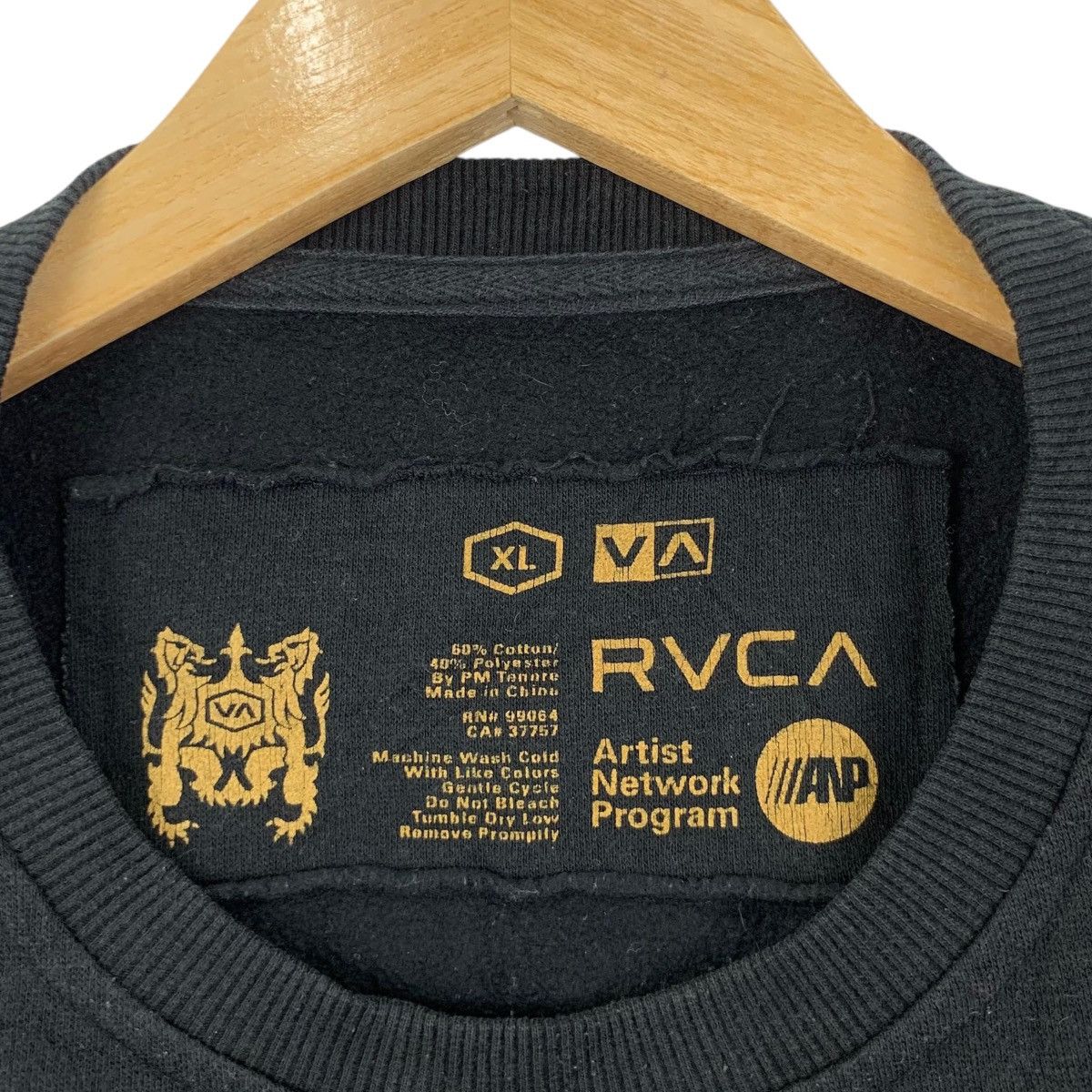 RVCA RVCA ANP Surf Streetwear Small Logo Label Black Sweatshirt Size US XL / EU 56 / 4 - 5 Thumbnail