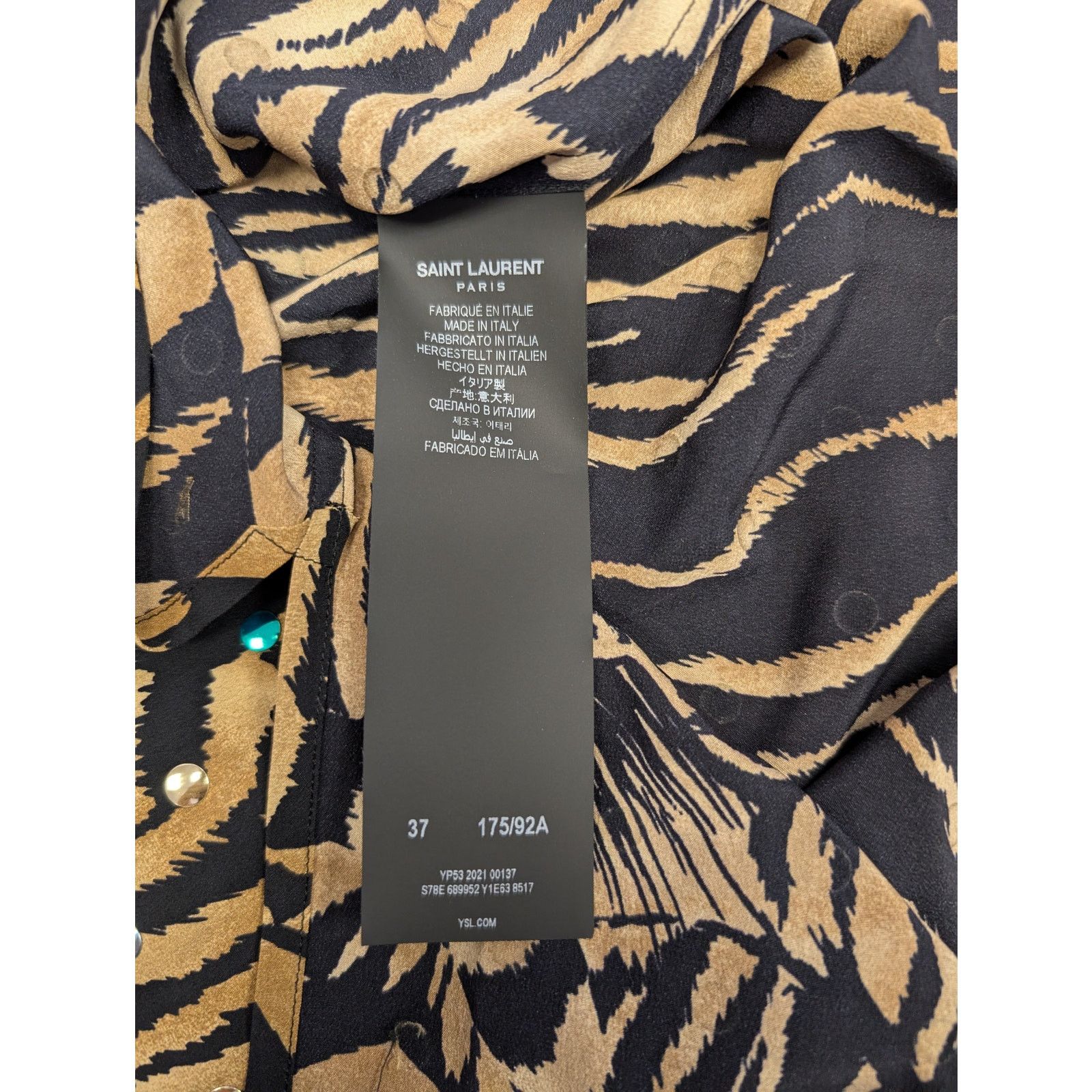 Saint Laurent Paris o1rshd1 Chemise Polo Tigre H H Button up Shirt in Multicolor Size US XS / EU 42 / 0 - 12 Thumbnail