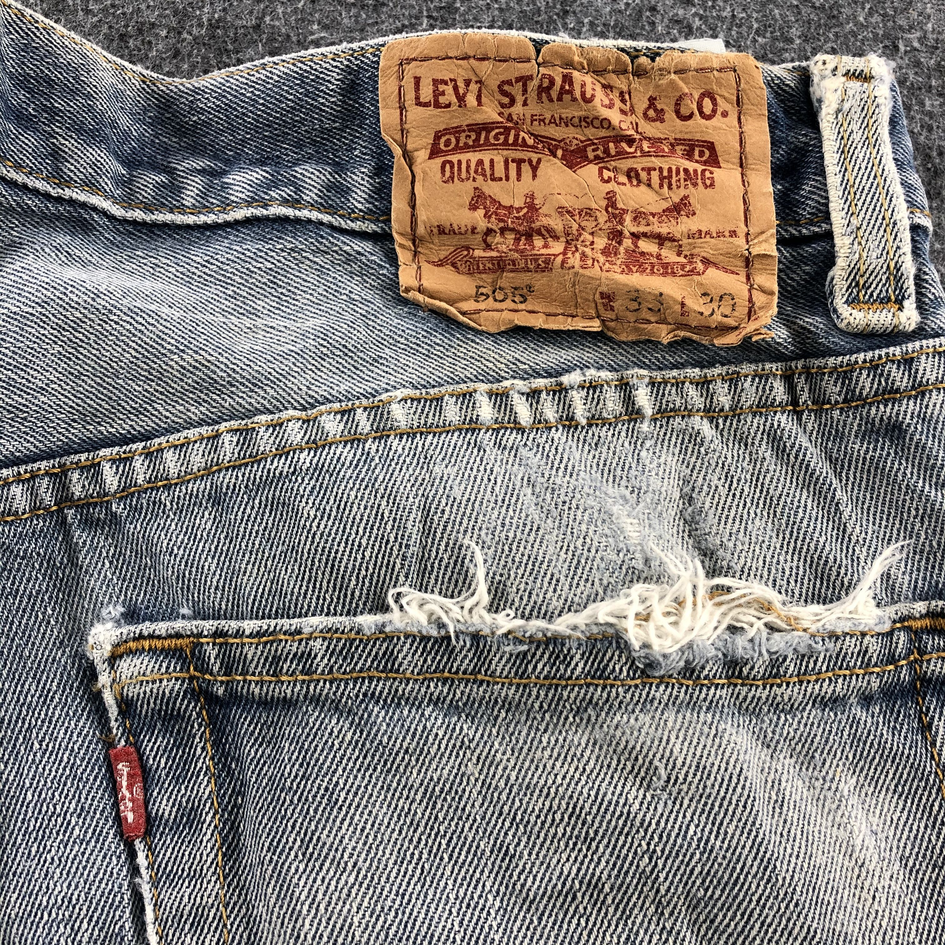 Levi's Light Wash Vintage Levis 505 Distress Jeans-J1187 Size US 34 / EU 50 - 5 Thumbnail