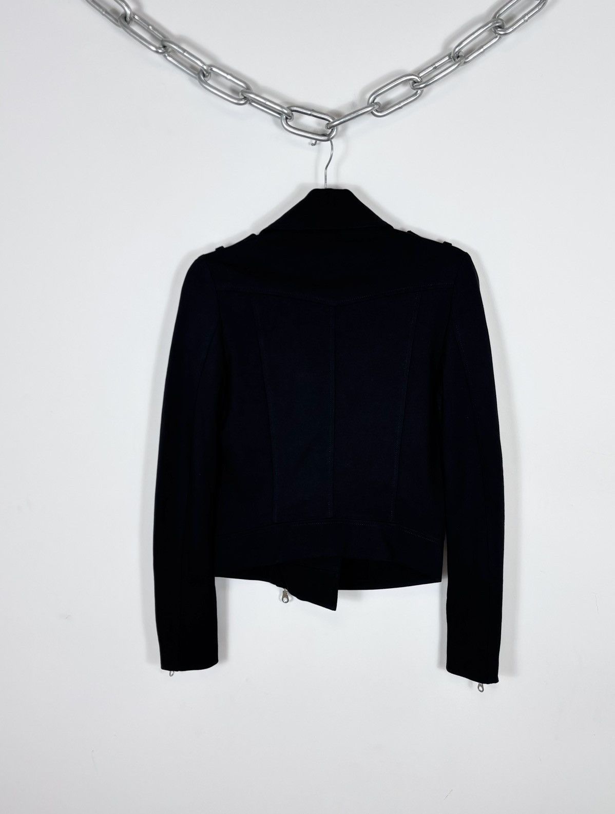 plein sud Plein Sud Jeanius Women’s Black Biker Jacket Asymmetric Zip Size M / US 6-8 / IT 42-44 - 18 Thumbnail