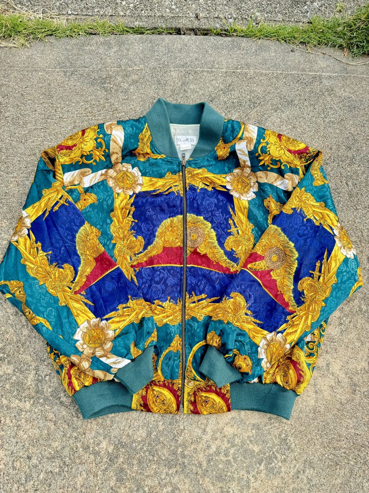 Designer × Vintage 80’s Vintage Versace Style Silk Bomber Jacket Size US M / EU 48-50 / 2 - 1 Thumbnail
