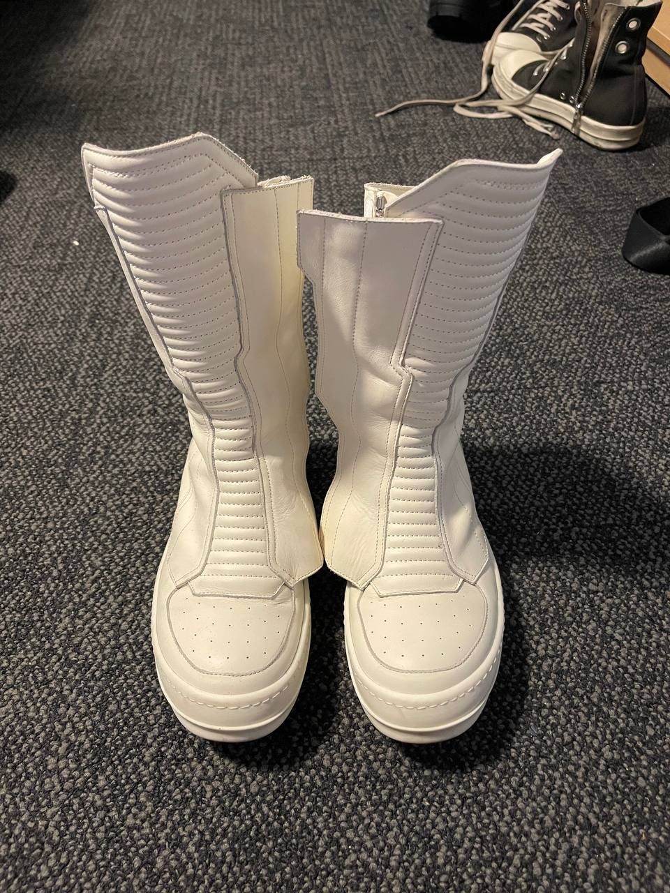 Rick Owens RICK OWENS FW23 LUXOR BIKER SNEAKS IN MILK WHITE