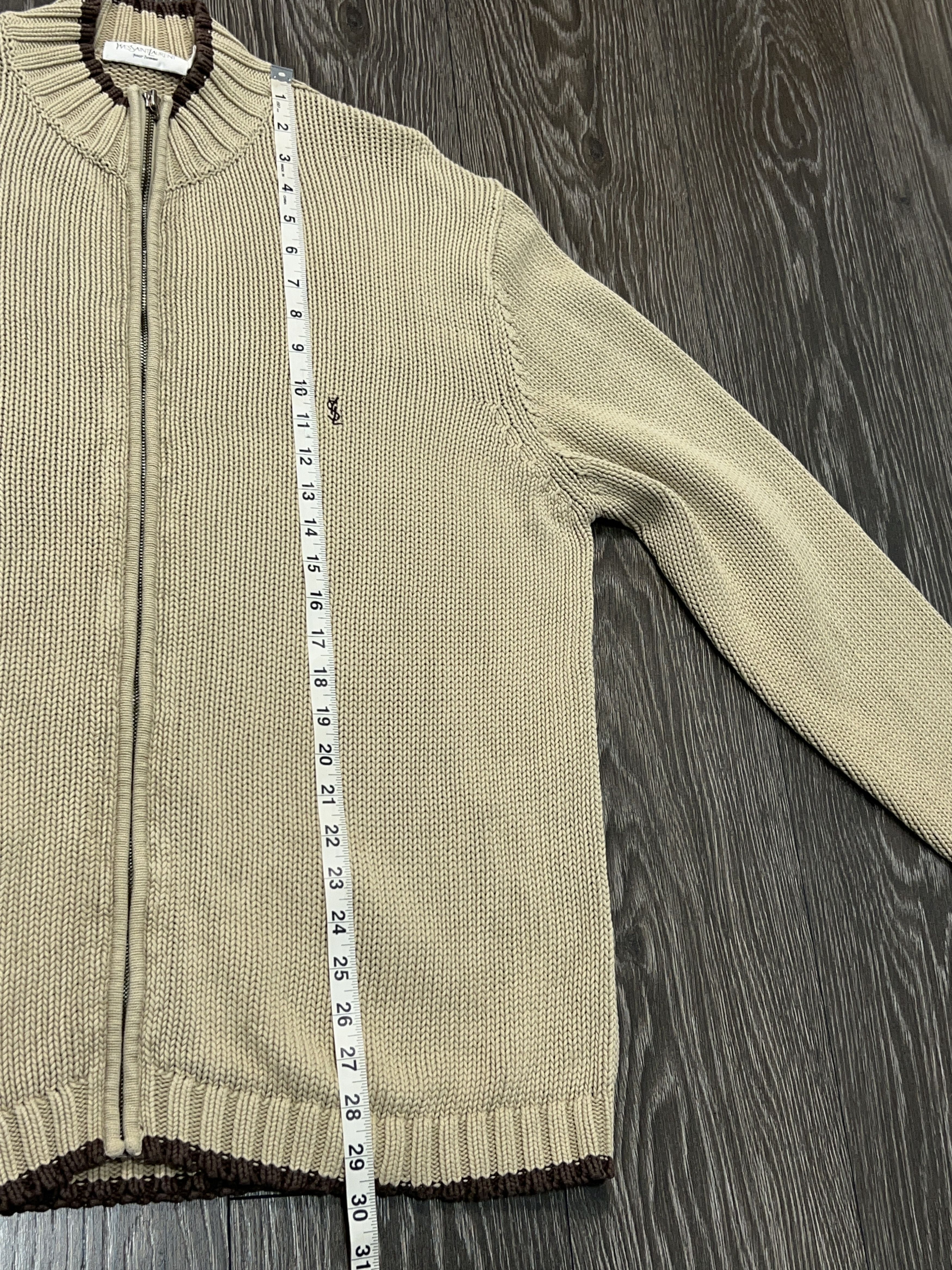 Yves Saint Laurent Vintage YSL Knit Cardigan Cotton Zip Sweater Size XL Size US XL / EU 56 / 4 - 12 Thumbnail