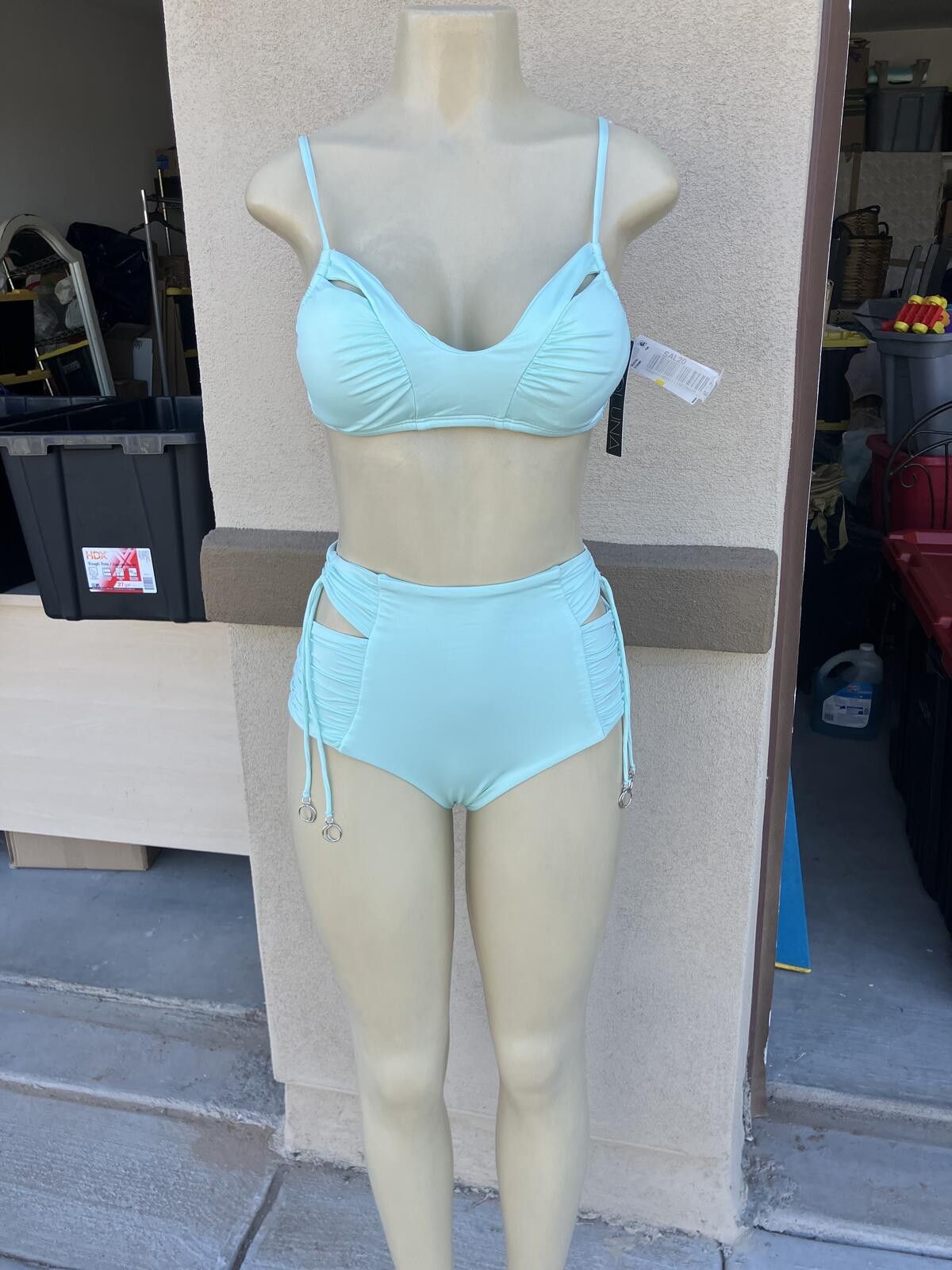 Other NWT Soluna Swim Light Blue High Waist Bikini Set Medium Size ONE SIZE - 5 Thumbnail