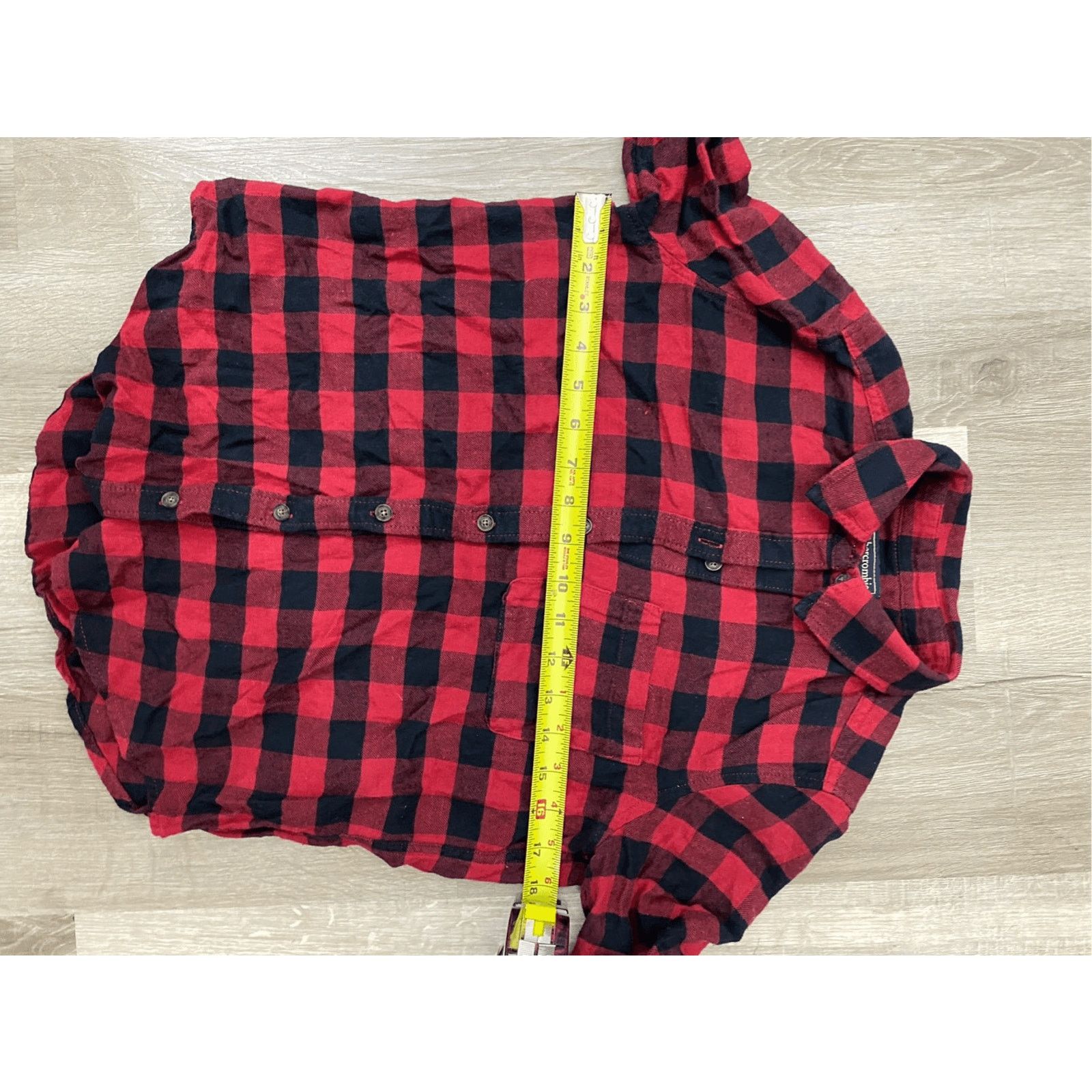 Abercrombie & Fitch Abercrombie & Fitch Red Black Button-Up Flannel Blouse, XS Size XS / US 0-2 / IT 36-38 - 3 Thumbnail