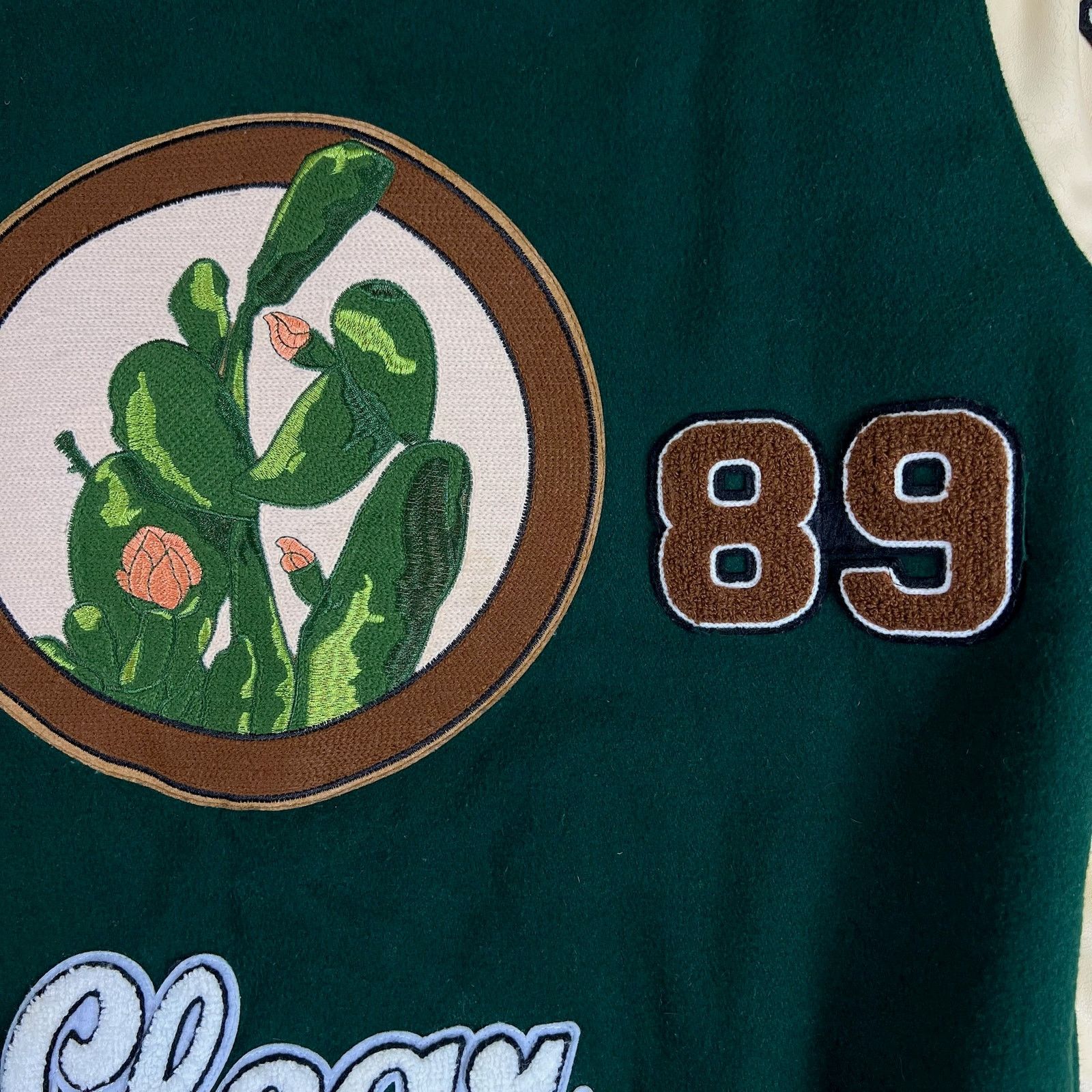 Zara Zara “Crystal Clear” Varsity Jacket XL Embroidered Cactus Size US XL / EU 56 / 4 - 12 Thumbnail