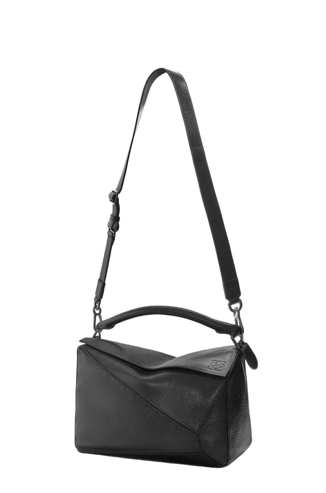 LOEWE Puzzle Large Black Leather Top Handle Bag $4350