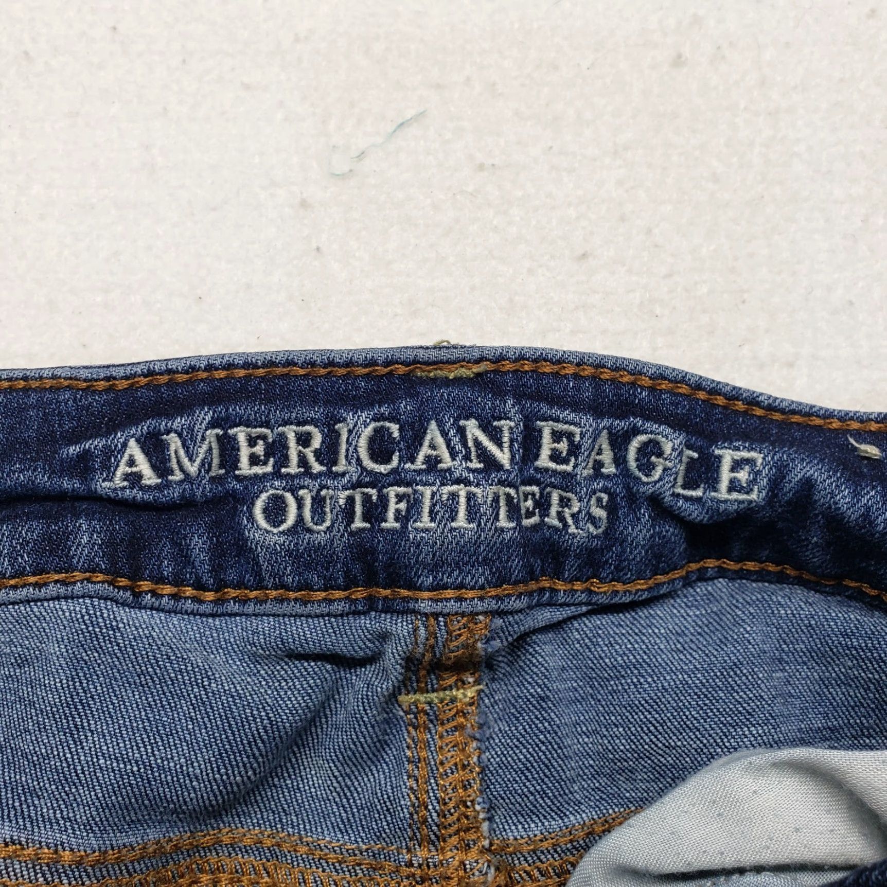 American Eagle Outfitters VINTAGE American Eagle Outfitters Jeans Jegging Stretch Dark Wash Distressed 00 Womens Jeans Size 24" / US 00 / IT 34 - 3 Thumbnail