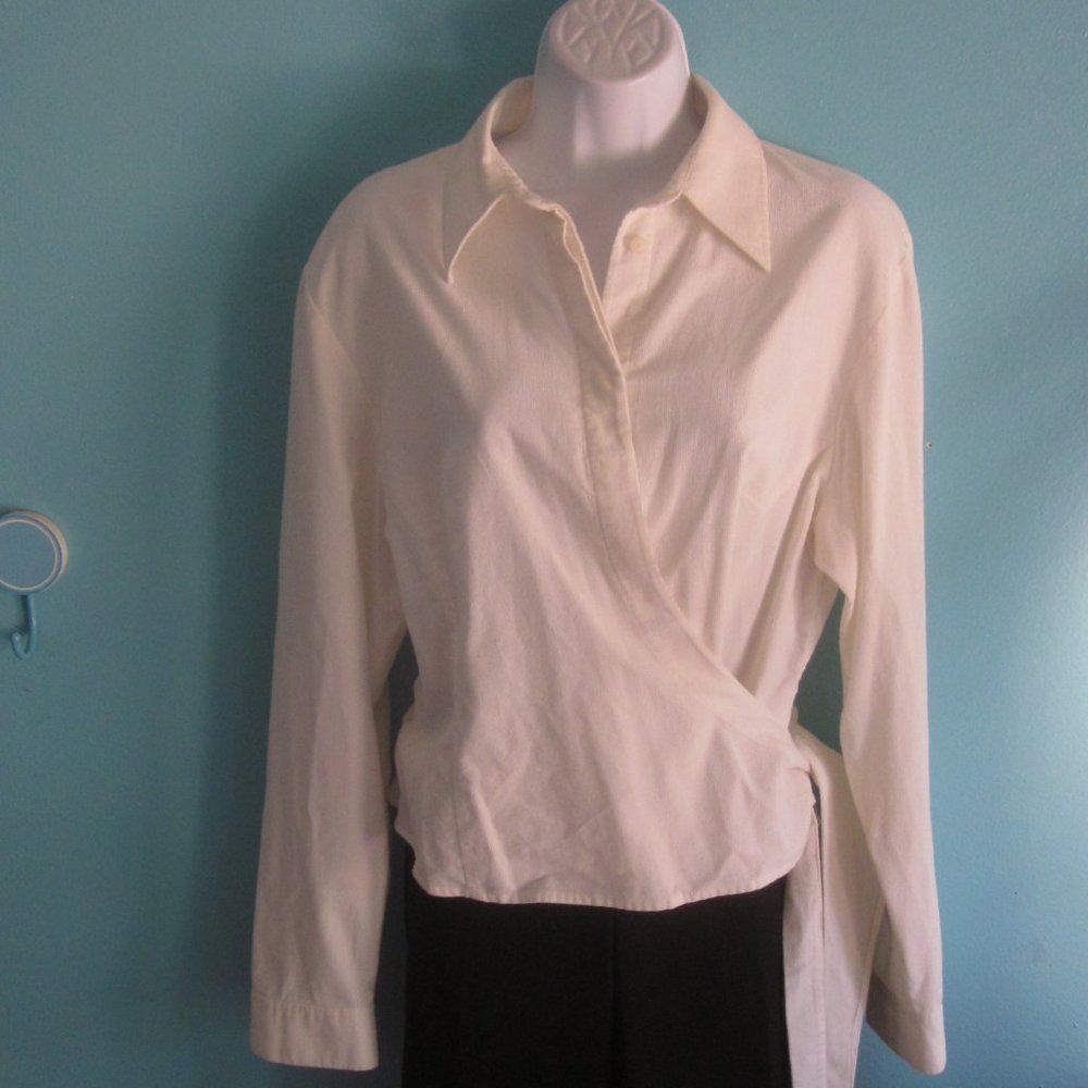 La Ligne La Ligna Ivory Corduroy Wrap Blouse Size 42 Size M / US 6-8 / IT 42-44 - 5 Thumbnail