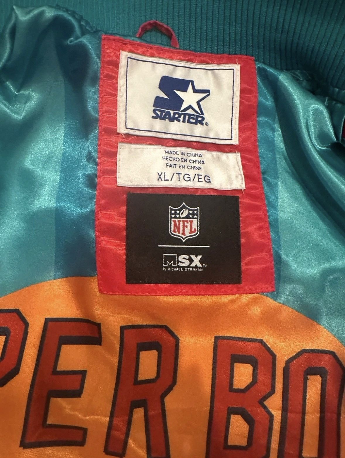 Starter Starter Super Bowl LVII Satin Bomber Jacket XL Size US XL / EU 56 / 4 - 9 Thumbnail