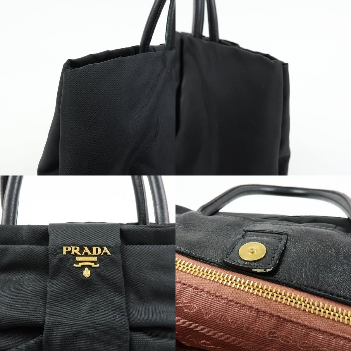Prada Prada Bow Nylon Tote Black Size ONE SIZE - 6 Thumbnail