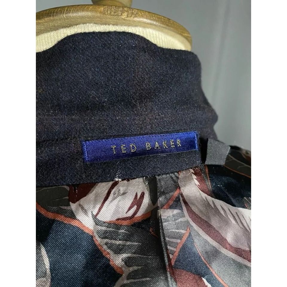Ted Baker MINT! Ted Baker Men's Blue Wool Checked Blazer Sportcoat Jac Size 48R - 11 Thumbnail
