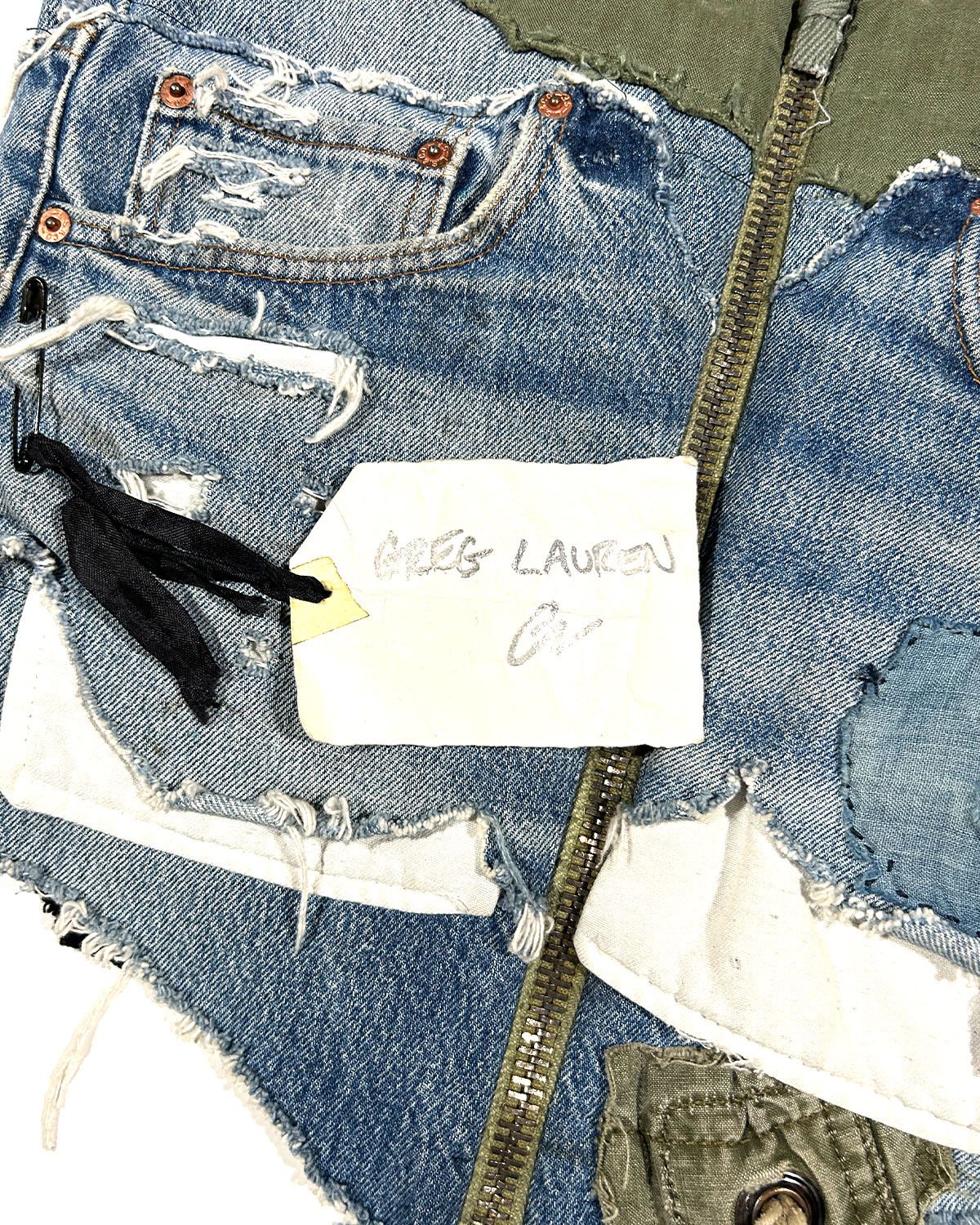 Greg Lauren GREG LAUREN WOMEN'S ARMY / DENIM SPLIT VEST Size S / US 4 / IT 40 - 4 Thumbnail