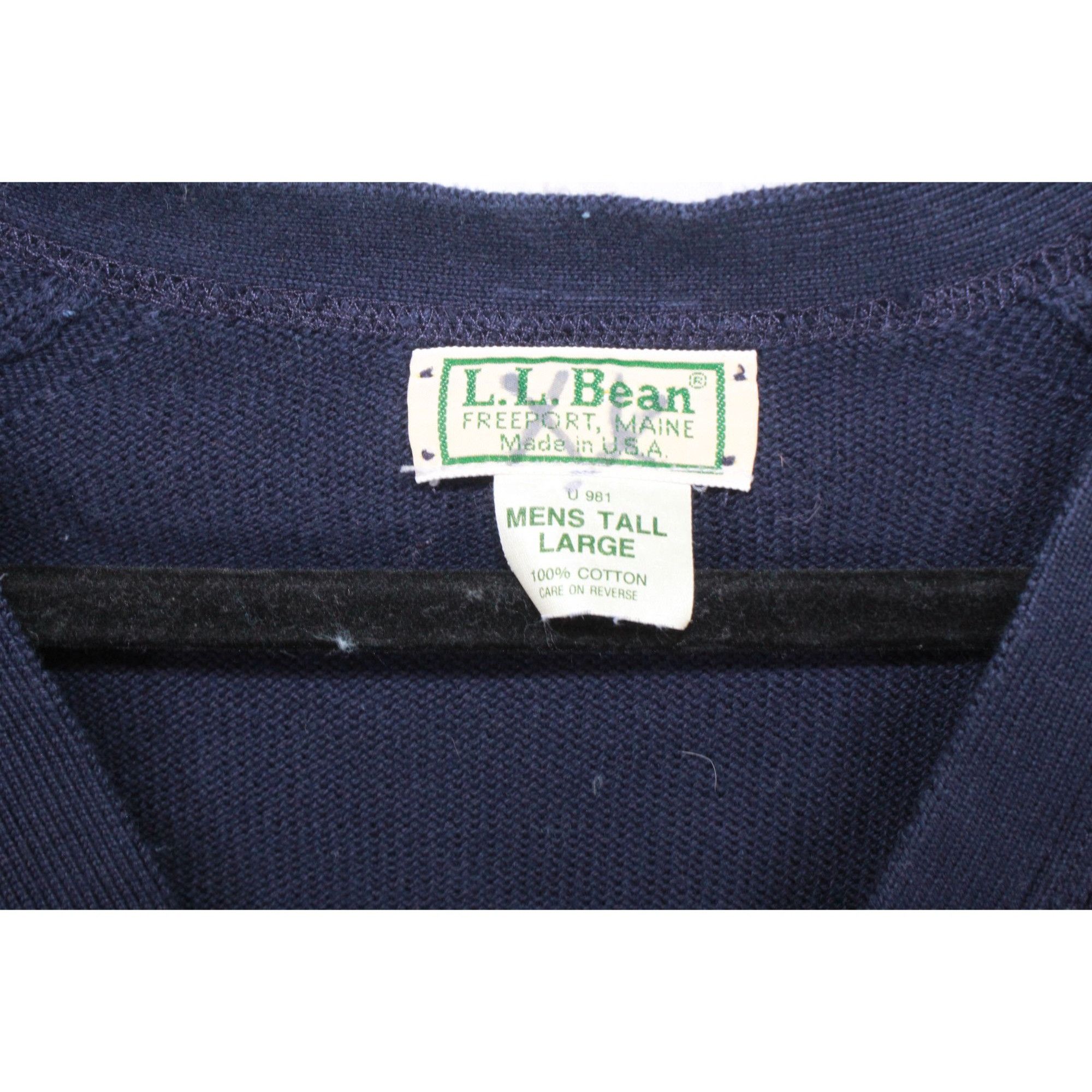 L.L. Bean LL Bean Men's Classic Cotton V Neck Sweaters Cardigan Size L Size US L / EU 52-54 / 3 - 7 Thumbnail