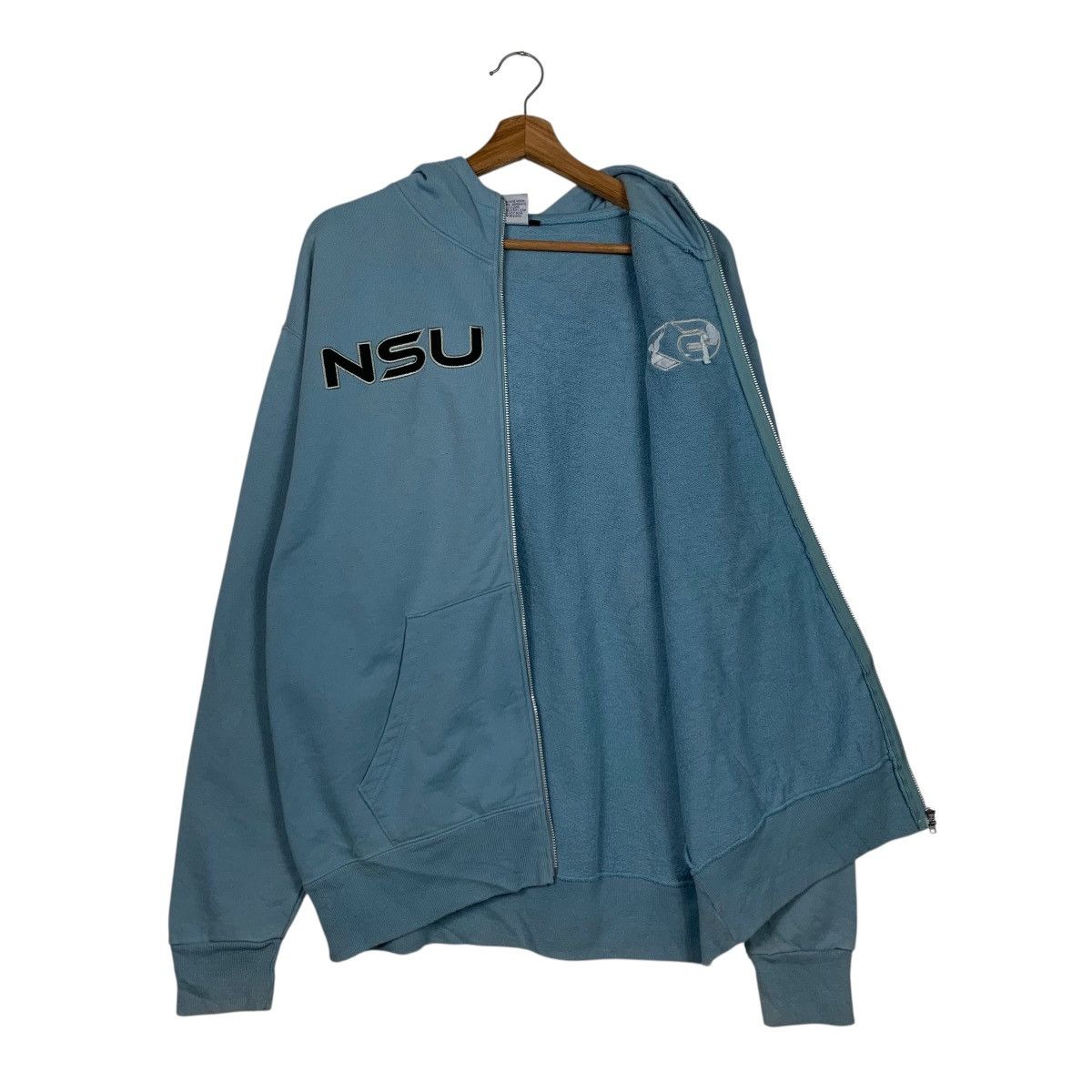 Japanese Brand NSU 678 Big Logo Zipper Hoodie Sweatshirt #3585-C164 Size US L / EU 52-54 / 3 - 8 Thumbnail