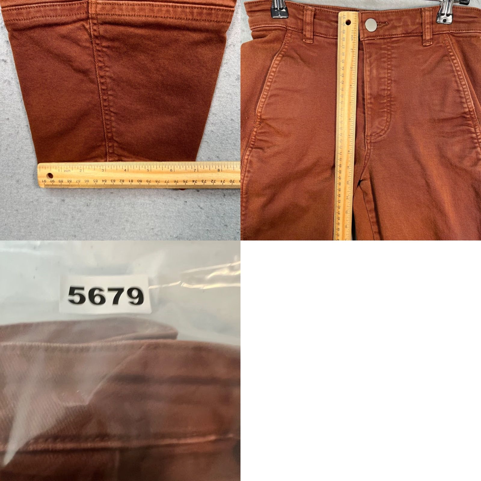 Everlane Everlane Womens 00 Rust Brown High-Waisted Barrel Leg Tapered Pants Size 24" / US 00 / IT 34 - 8 Thumbnail