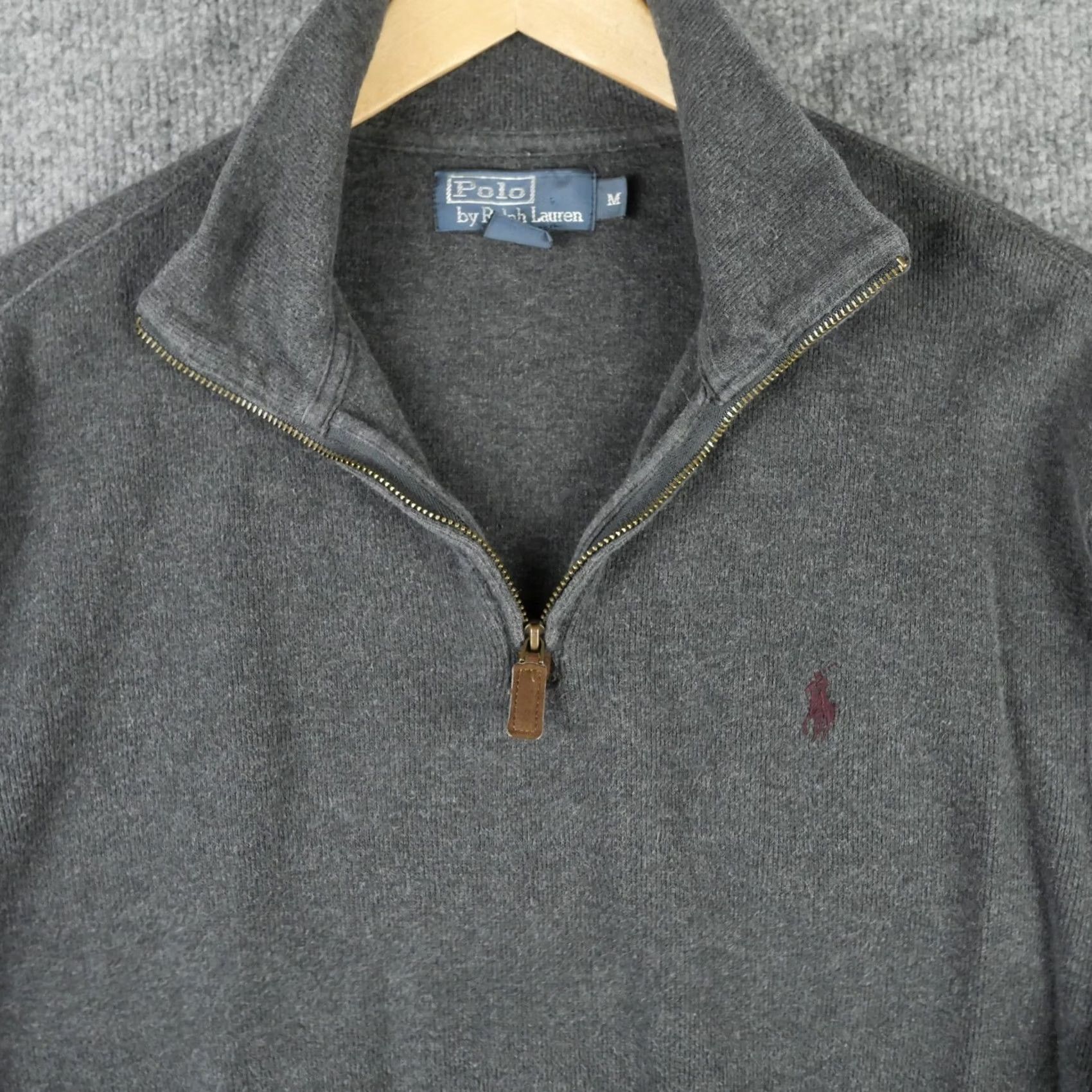 Polo Ralph Lauren Polo Ralph Lauren Sweater Mens Medium Gray Cotton 1/4 Zip Mock Neck Pullover Size US M / EU 48-50 / 2 - 6 Thumbnail