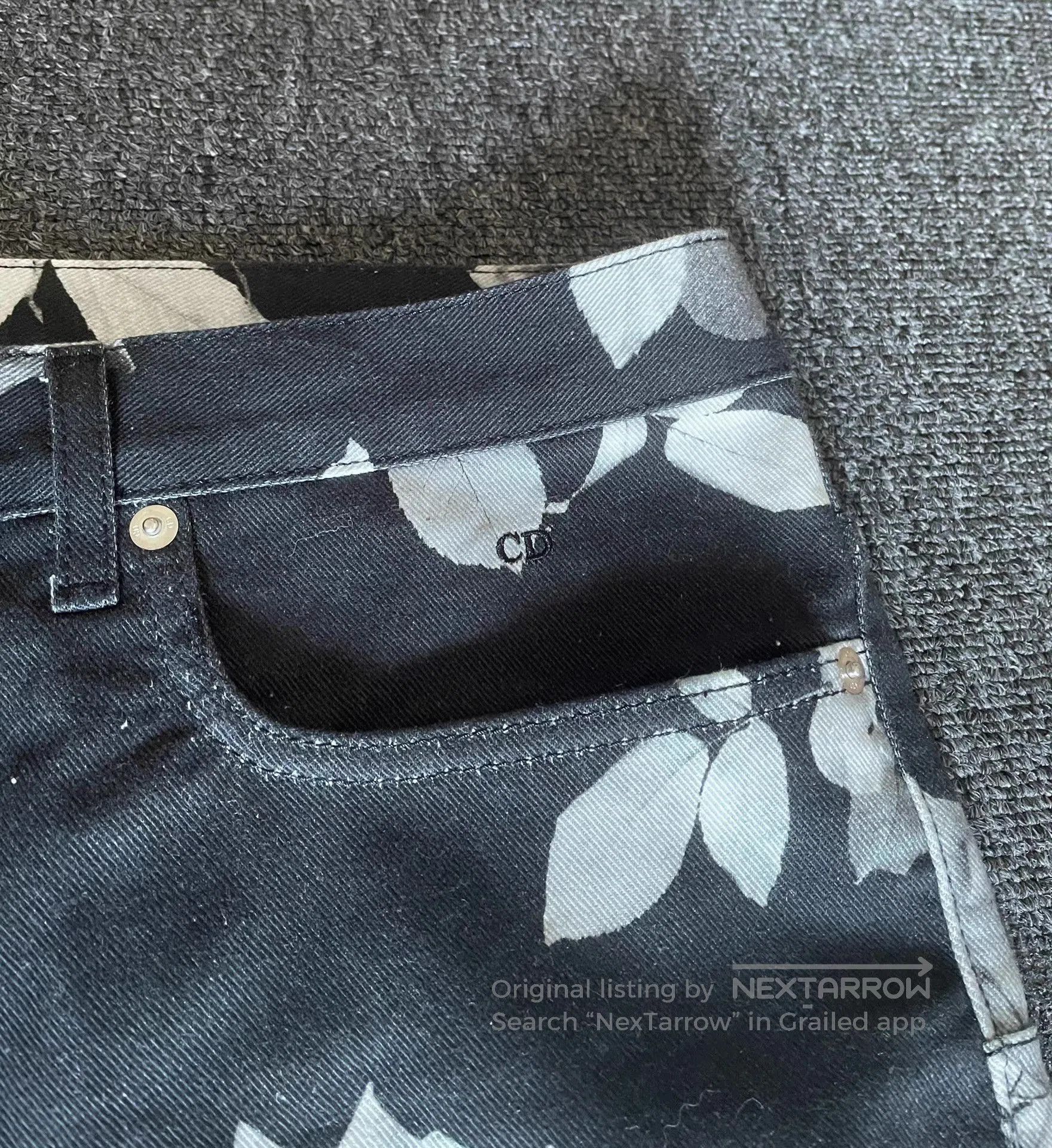 Dior Floral Print Denim Pants. Size US 36 / EU 52 - 5 Thumbnail