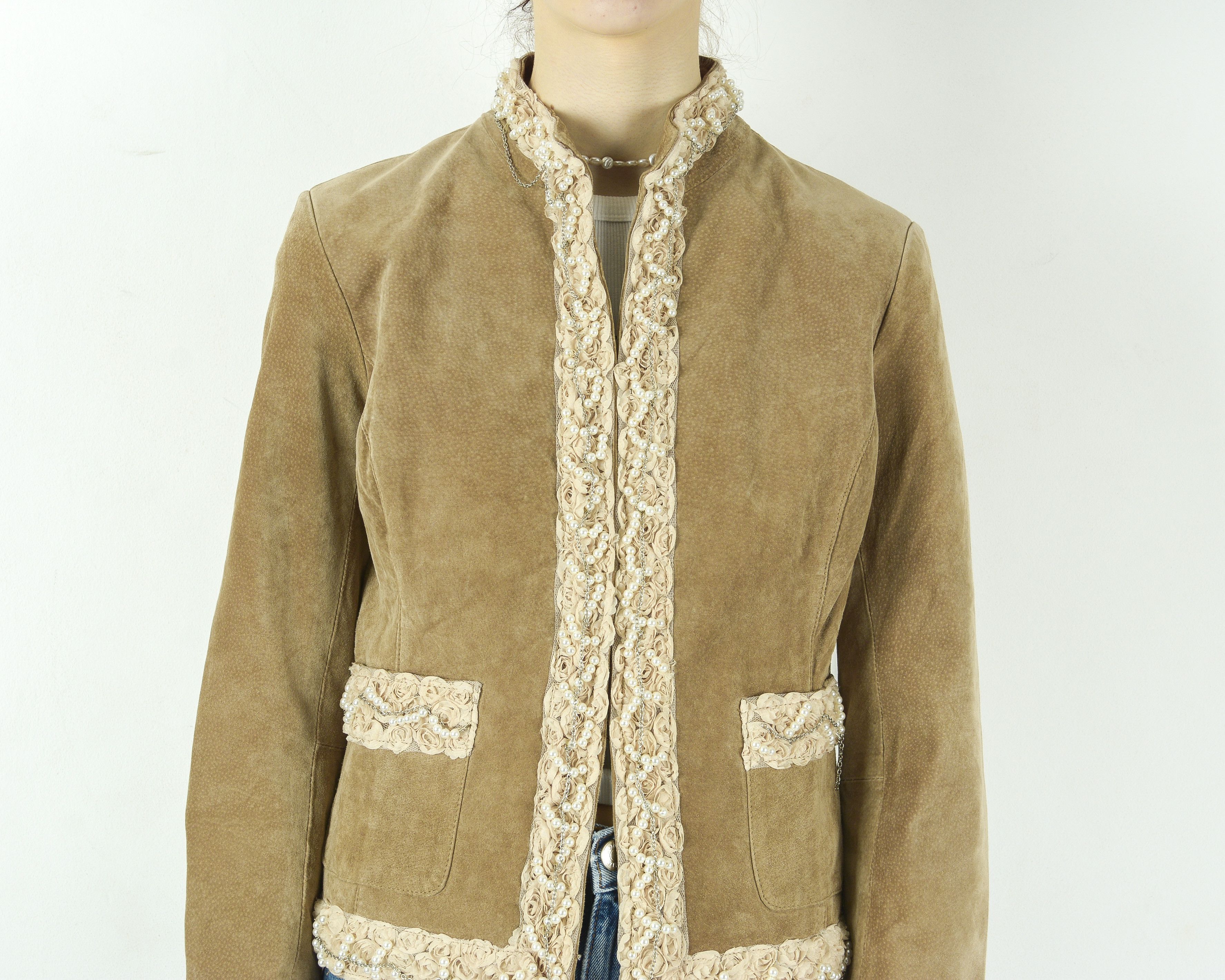 Leather × Vintage JOSEPHINE & CO Suede Genuine Leather Jacket Blazer Tan Beige Size XS / US 0-2 / IT 36-38 - 4 Thumbnail