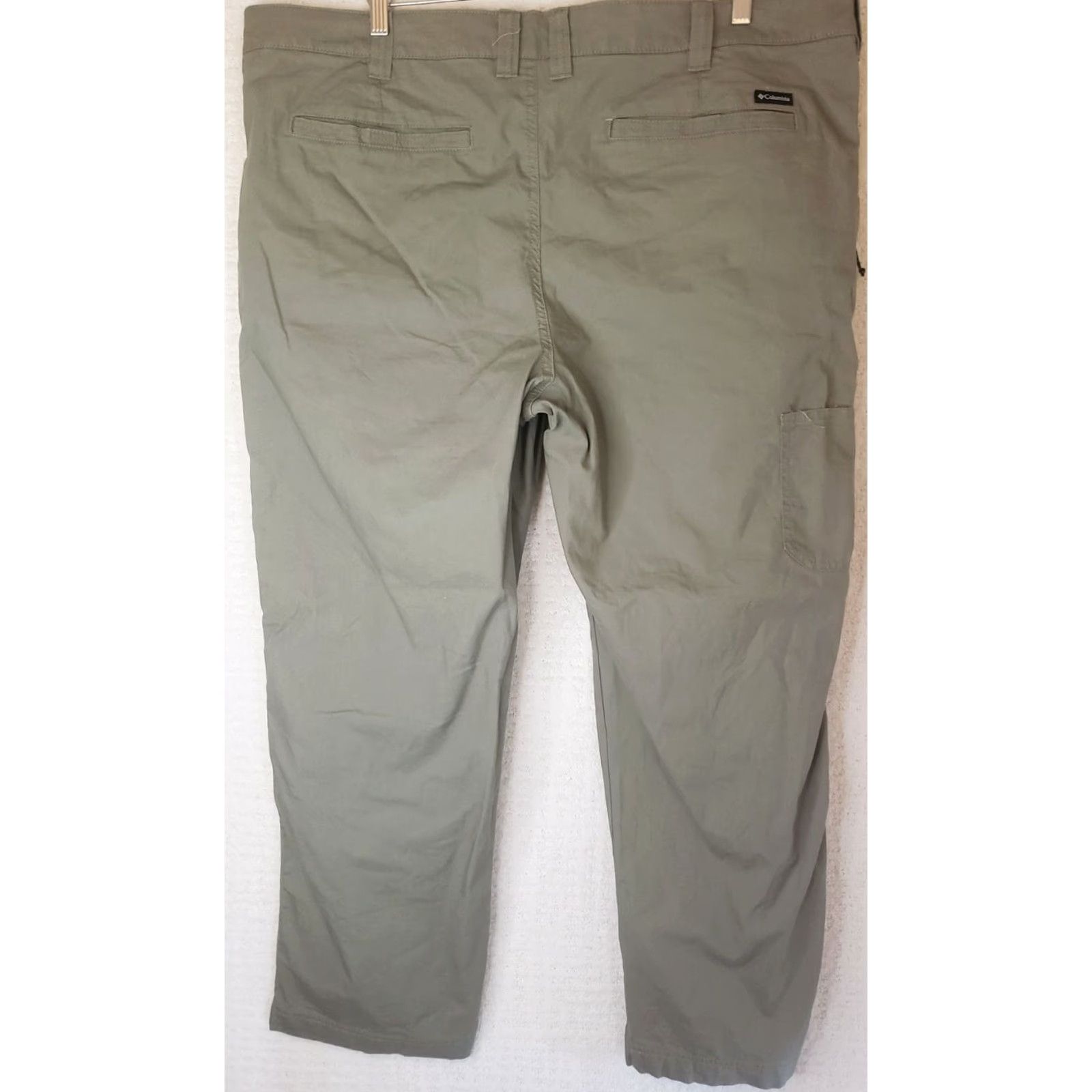 Vintage Columbia Pants Men 42x30 Canvas Khaki Green Zipper Side Pocket 5-Pocket Chino Casual Workwear Regular Straight Shirt? Size US 42 / EU 58 - 6 Thumbnail