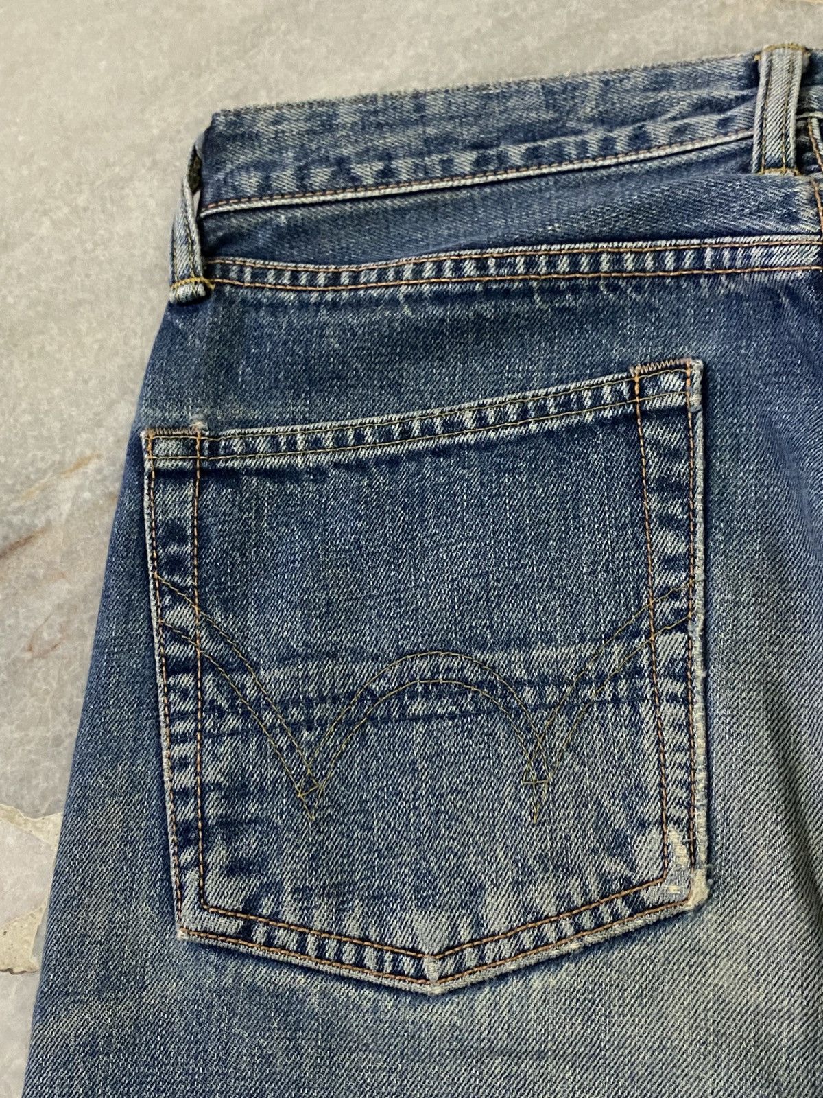 Edwin Vintage Edwin 505x Washed Orange Tab Ripped Selvedge Denim Size US 30 / EU 46 - 15 Thumbnail