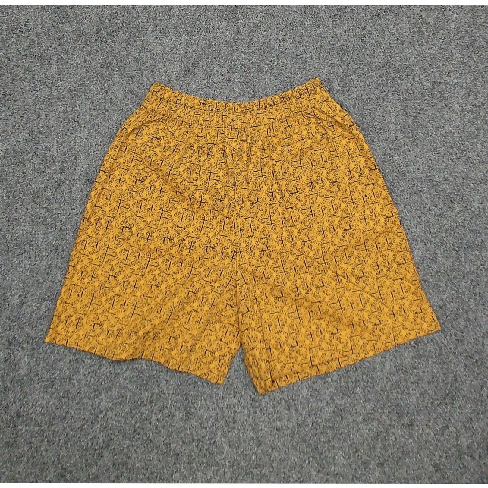 Vintage VINTAGE 80s Abstract Geometric High Waisted Paperbag Shorts Womens S Yellow Size 28" / US 6 / IT 42 - 3 Thumbnail