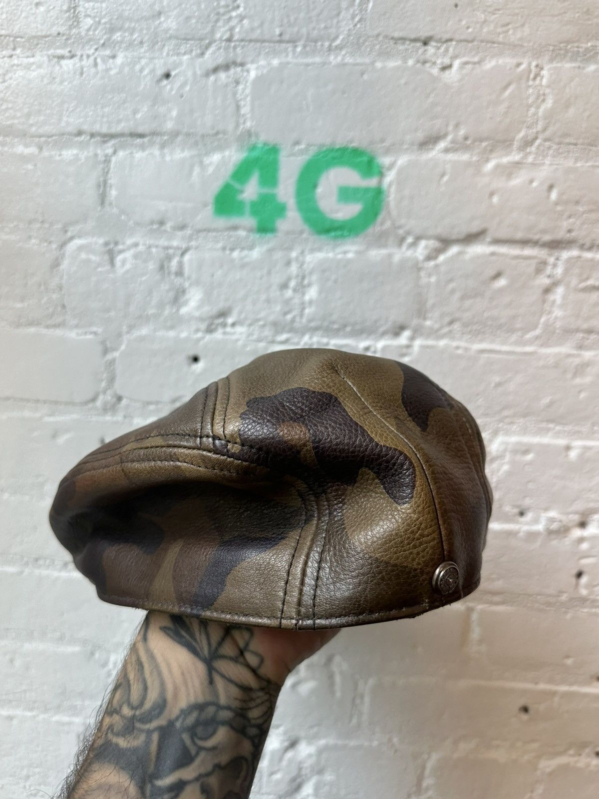 Chrome Hearts Chrome Hearts NEW Camo Hunting / Golf Leather Hat Size ONE SIZE - 4 Thumbnail