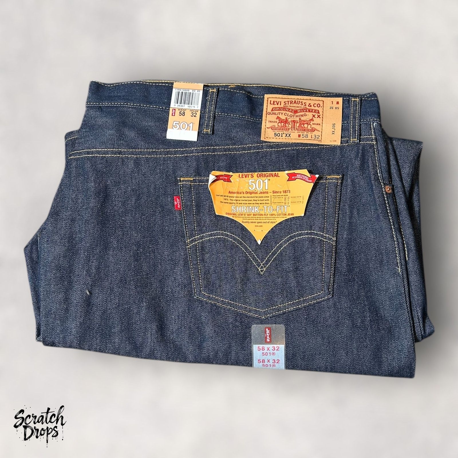Levi's Vintage Levi's 501xx Shrink-to-Fit Jeans USA W54 L34 501