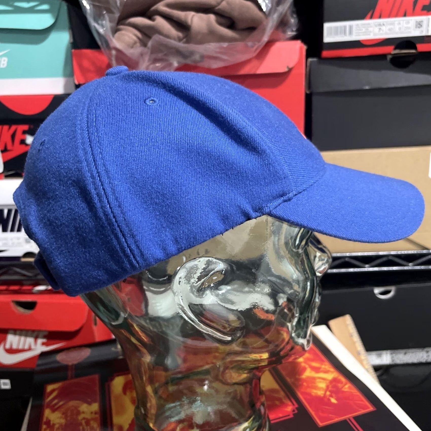 Nike VINTAGE Nike Hat Cap Mens Adjustable Blue Orange Swoosh Baseball Cap One Size Black? Size ONE SIZE - 4 Thumbnail