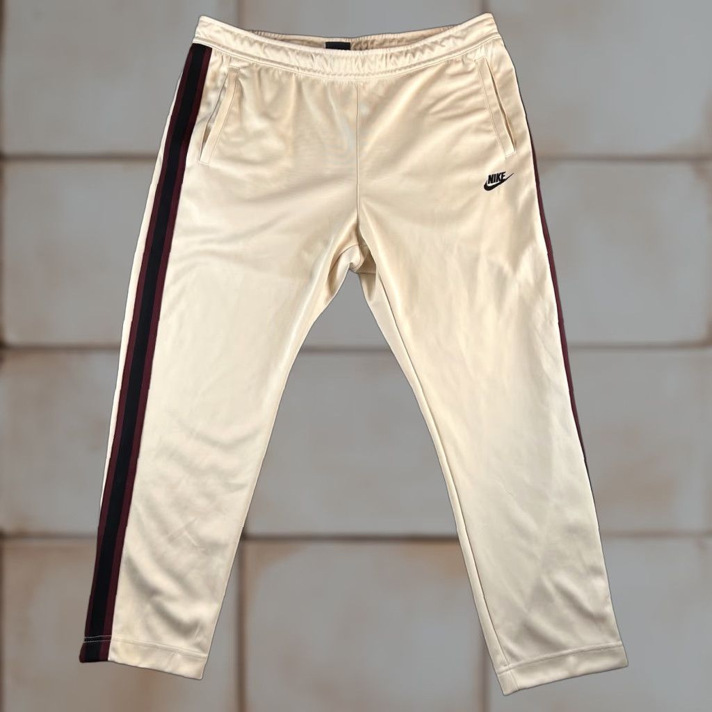 Nike NIKE Tribute Track pants Men XL Ivory Burgundy & Black Stripe AR2246-271 Tracksuit Activewear Mens XL Red Size 46R - 1 Thumbnail