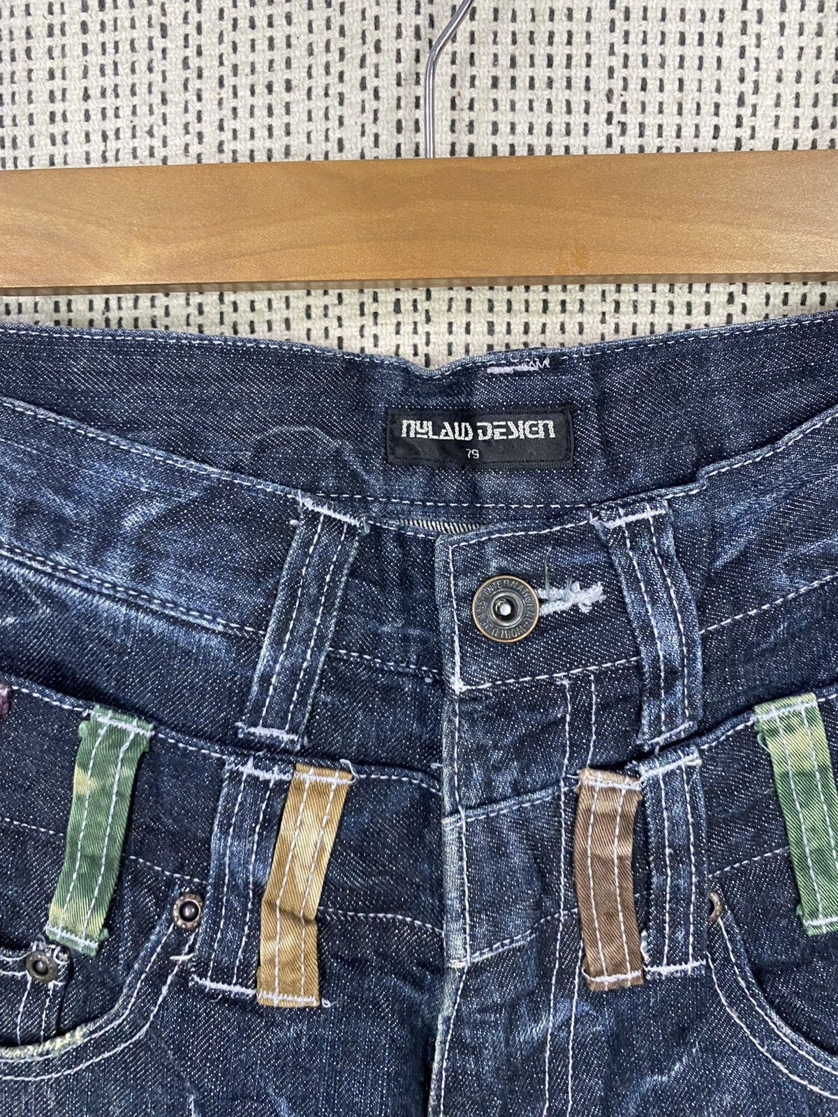 Japanese Brand Nylaus design double waist flared denim Size US 30 / EU 46 - 7 Thumbnail