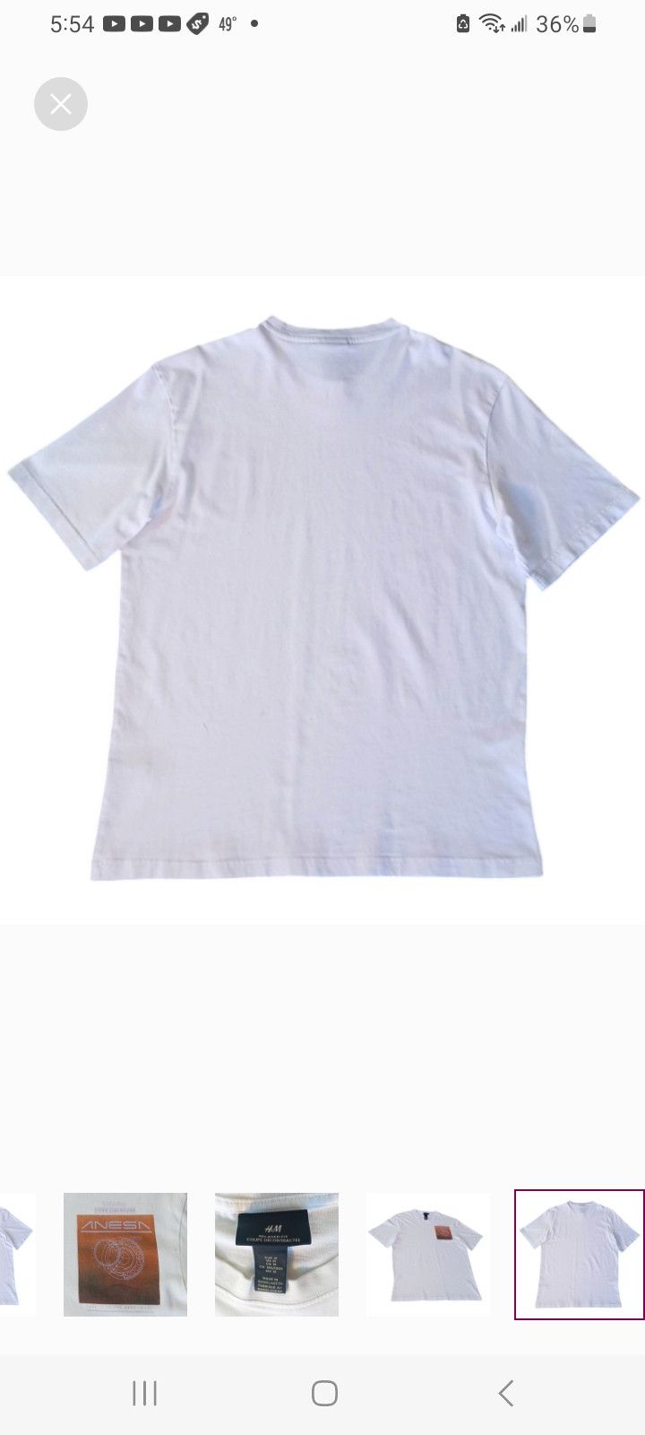 H&M H & M OTHER DIMENSION White T-Shirt, M, White. Size US M / EU 48-50 / 2 - 5 Thumbnail