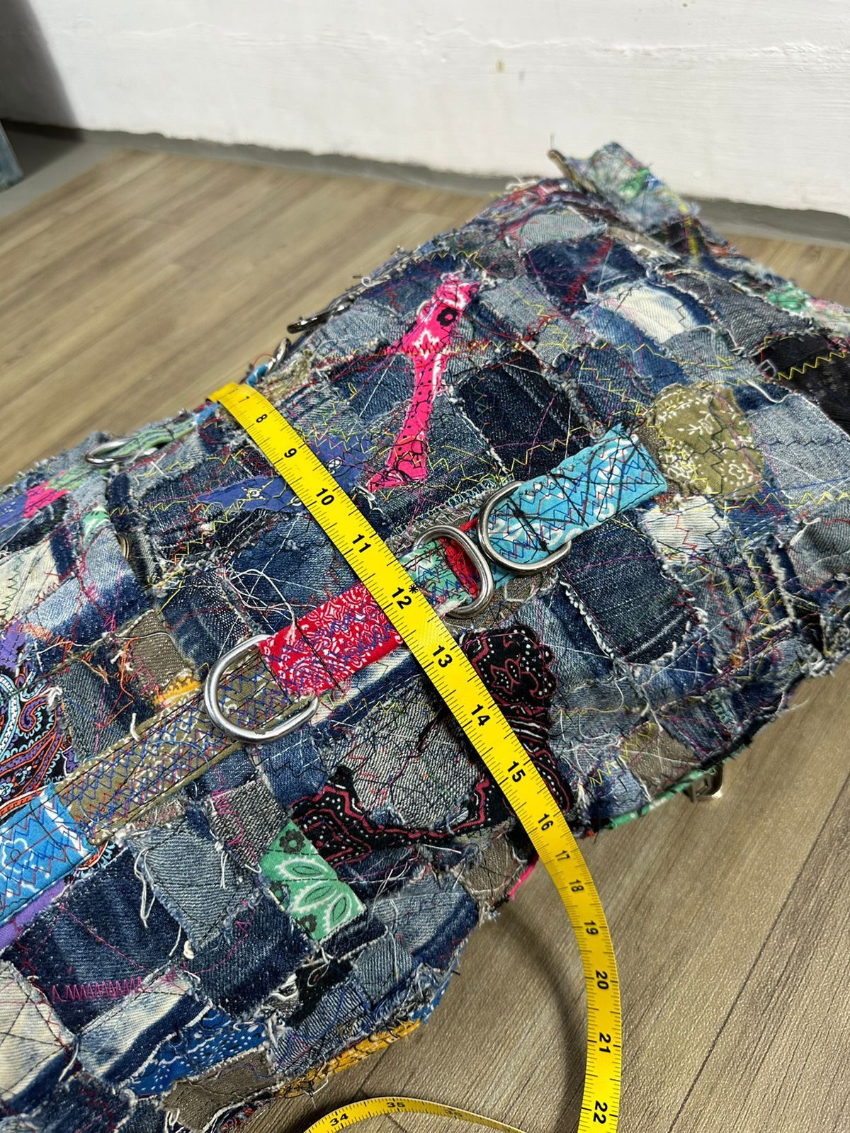 Other Custom Made Denim Paisley Patchwork Roll Top Backpack Size ONE SIZE - 15 Thumbnail