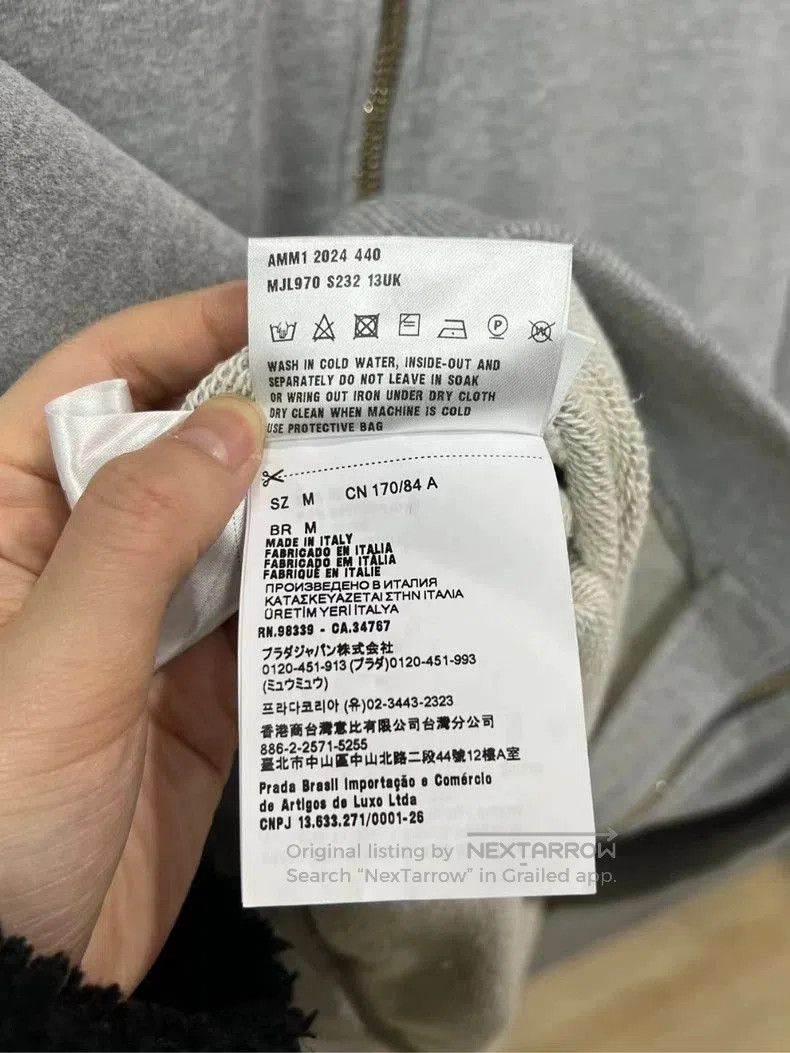 Miu Miu Miumiu Gray Cotton Embroidered Hoodie. Size US M / EU 48-50 / 2 - 5 Thumbnail