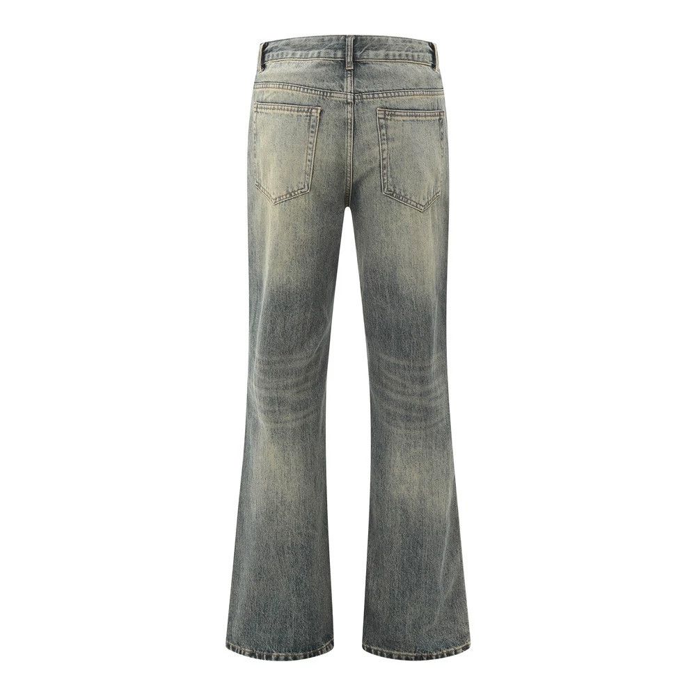 Jean Washed distressed men's hippie loose casual flared jeans Size US 32 / EU 48 - 2 Thumbnail