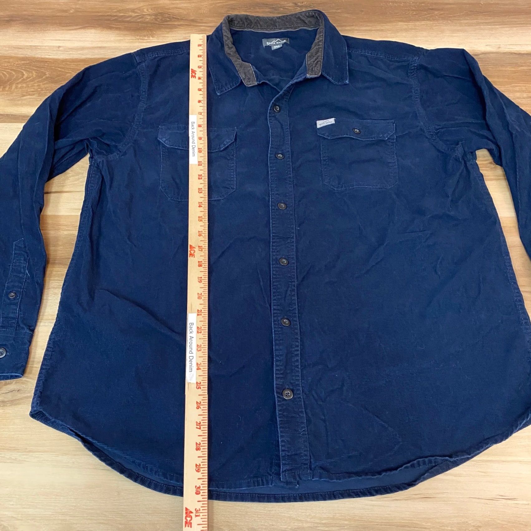Eddie Bauer Eddie Bauer Mens Corduroy Shirt Long Sleeve Button-Down Blue XXL Size US XXL / EU 58 / 5 - 5 Thumbnail