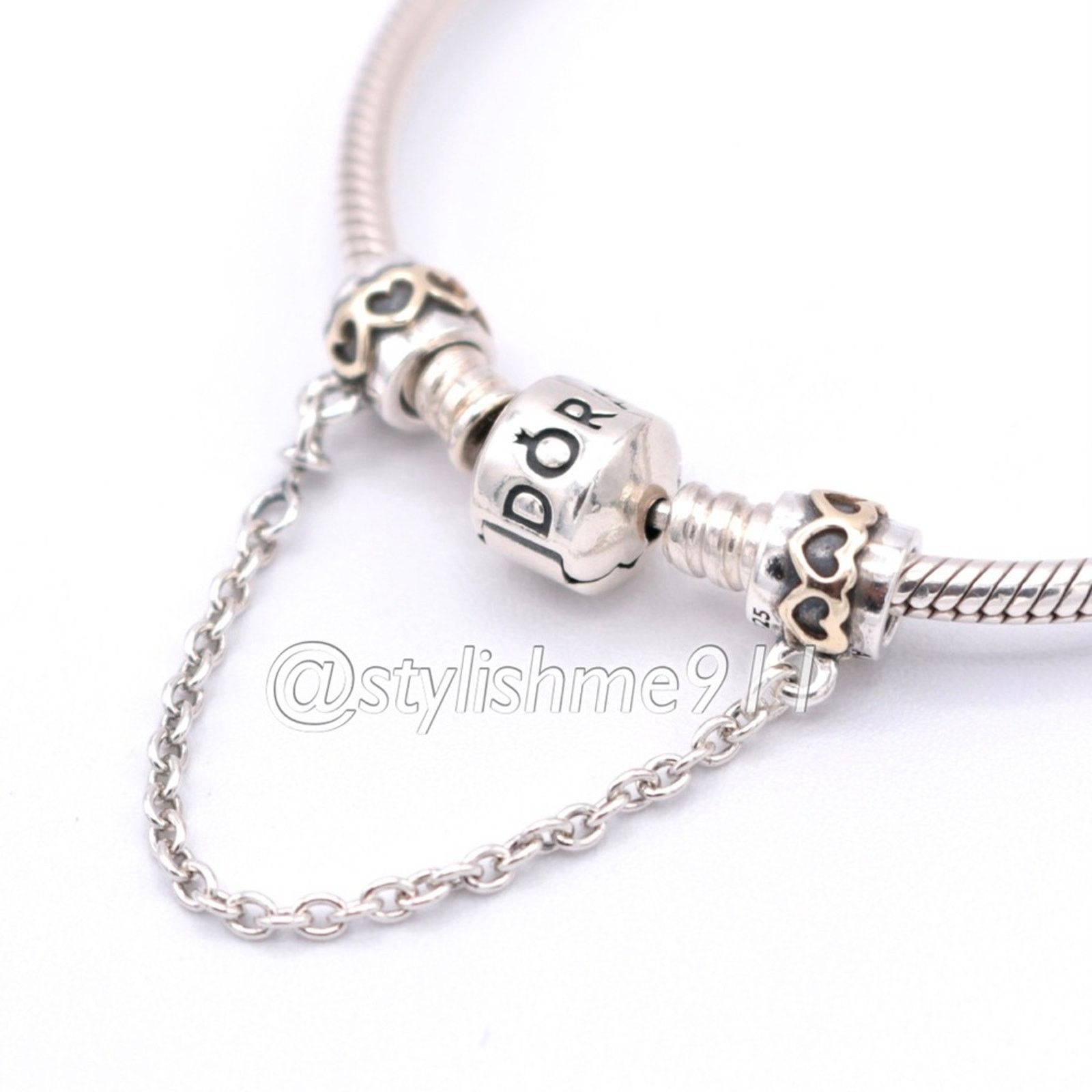 pandora Authentic PANDORA Two Tone Heart Safety Chain - 790307-05 Size ONE SIZE - 2 Thumbnail