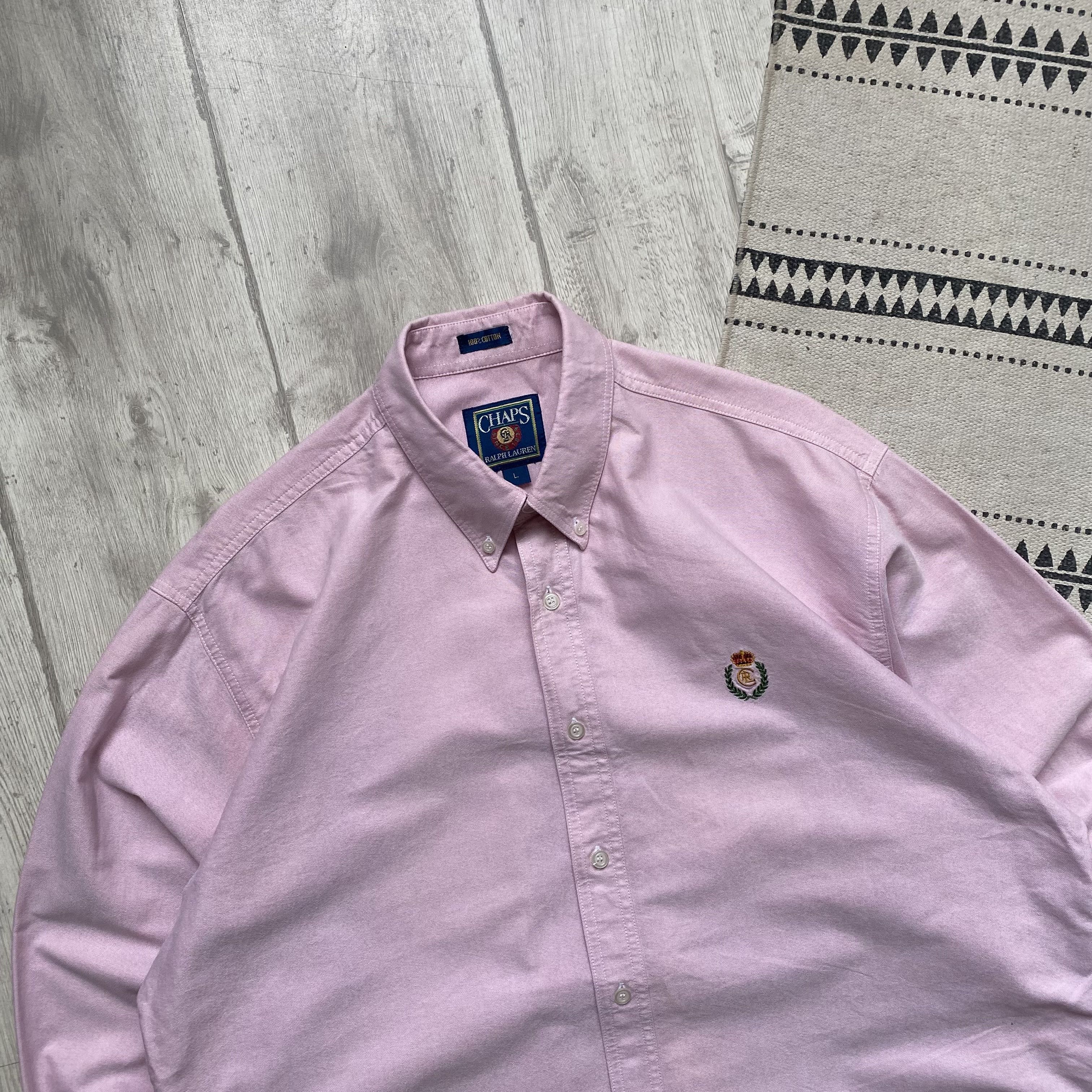 Chaps Ralph Lauren 👔 Vintage 80s Chaps Ralph Lauren Shirt Oxford oldmoney Size US L / EU 52-54 / 3 - 2 Thumbnail