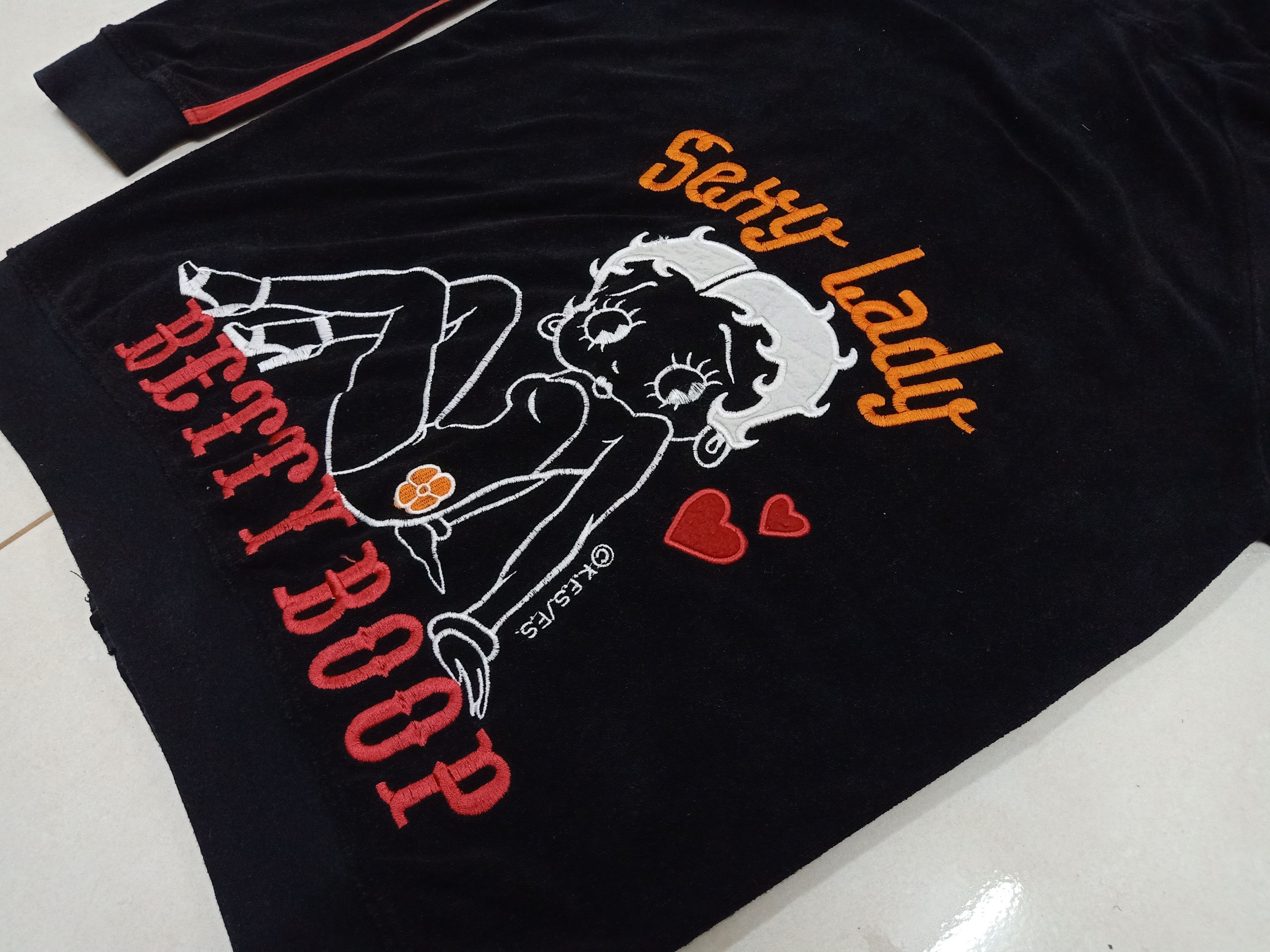 Cartoon Network BETTY BOOP Sexy Lady Embroidered Big Graphics Fleece Hoodie Size L / US 10 / IT 46 - 6 Thumbnail