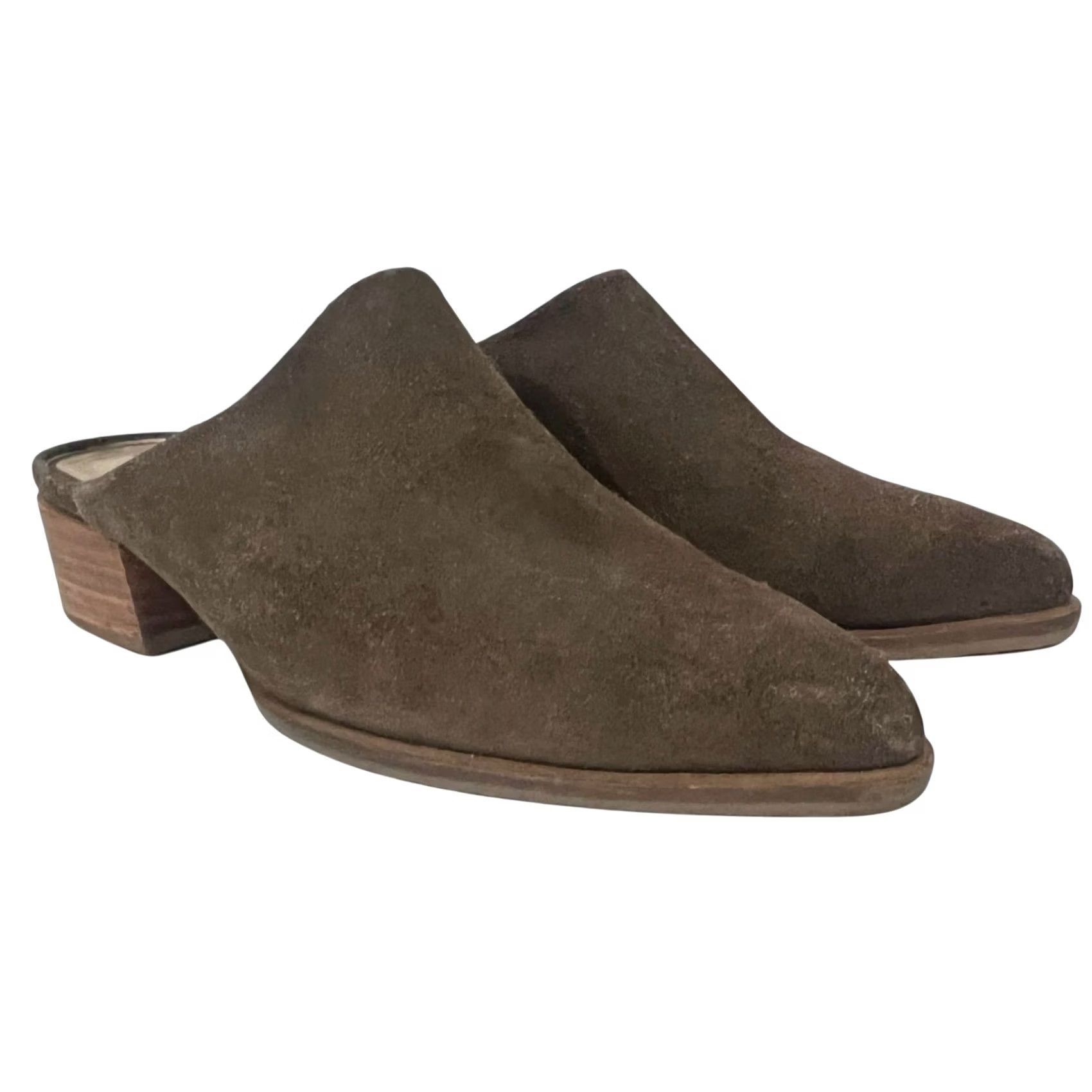 Vintage VINTAGE? ABLE Women’s Mules Sl ipped On Brown Suede Almond Toe Size 9 Womens Size US 9 / IT 39 - 5 Thumbnail