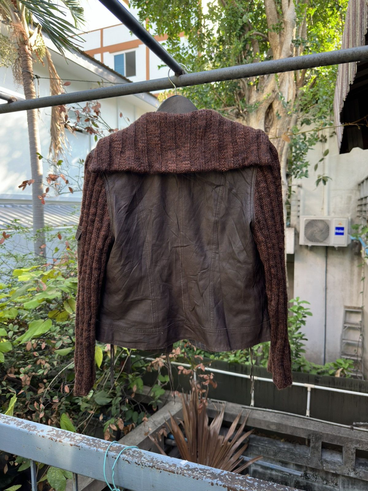 Japanese Brand IVISUTO Hybrid Leather/Knit Jacket Size M / US 6-8 / IT 42-44 - 2 Thumbnail