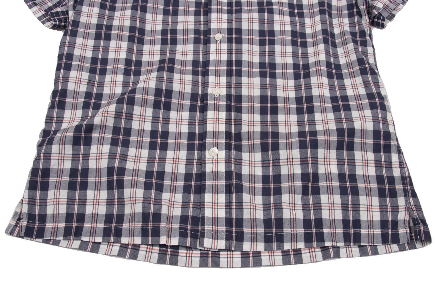 Junya Watanabe Short-Sleeve Check Shirt in Navy and White, Size XS Size US XS / EU 42 / 0 - 8 Thumbnail